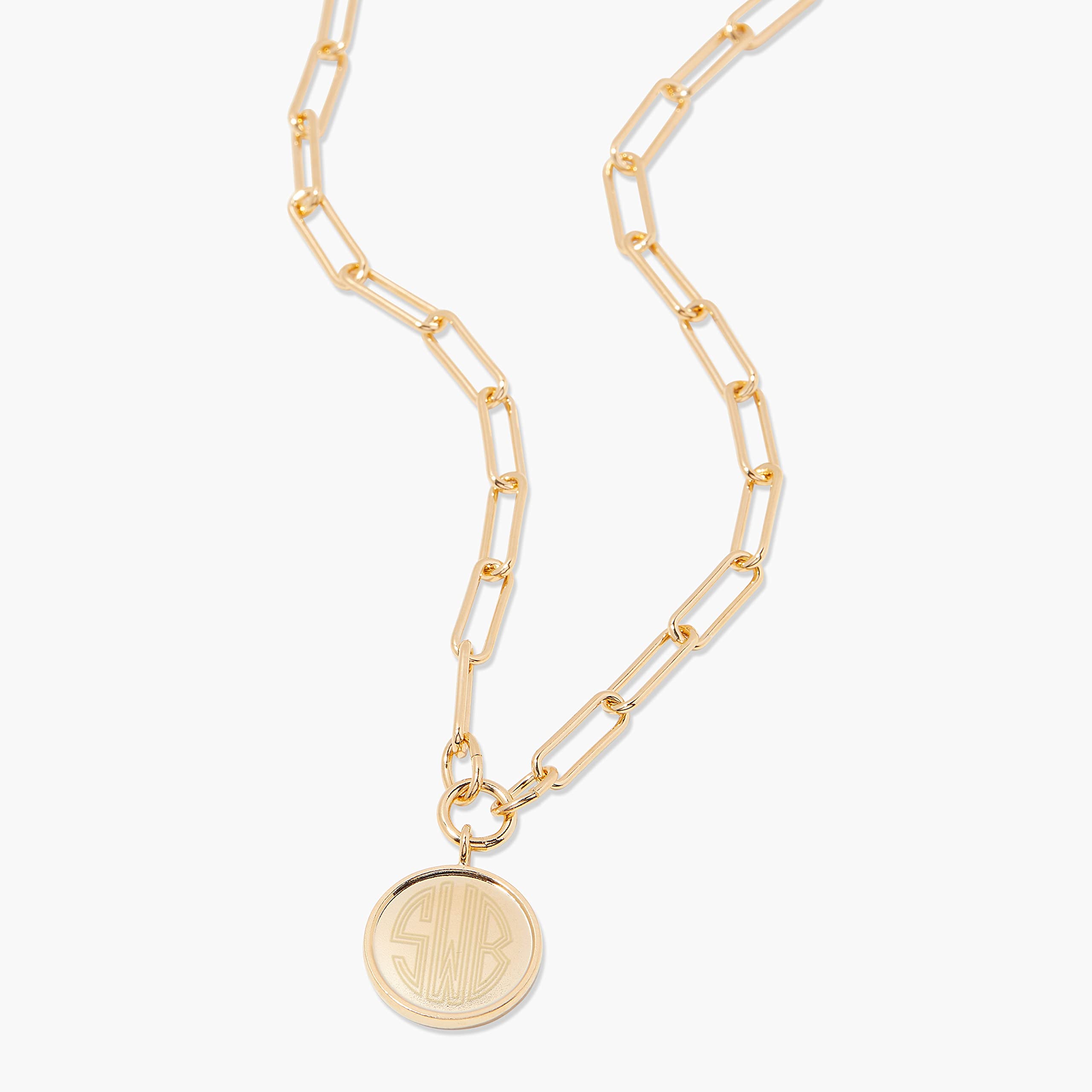Personalized Callie Pendant Necklace - Custom Engraved Initial or Monogram - 14K Gold Plated Hypoallergenic Brass Jewelry - Dainty Paperclip Chain Necklace for Women - Perfect Gift for Mom, Wife, or Girlfriend - Elegant Everyday Wear for Work, Date Night & Special Occasions