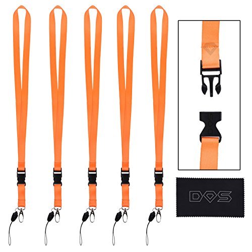 5 Pack Detachable Lanyards for ID Badges & Keys - Quick Release