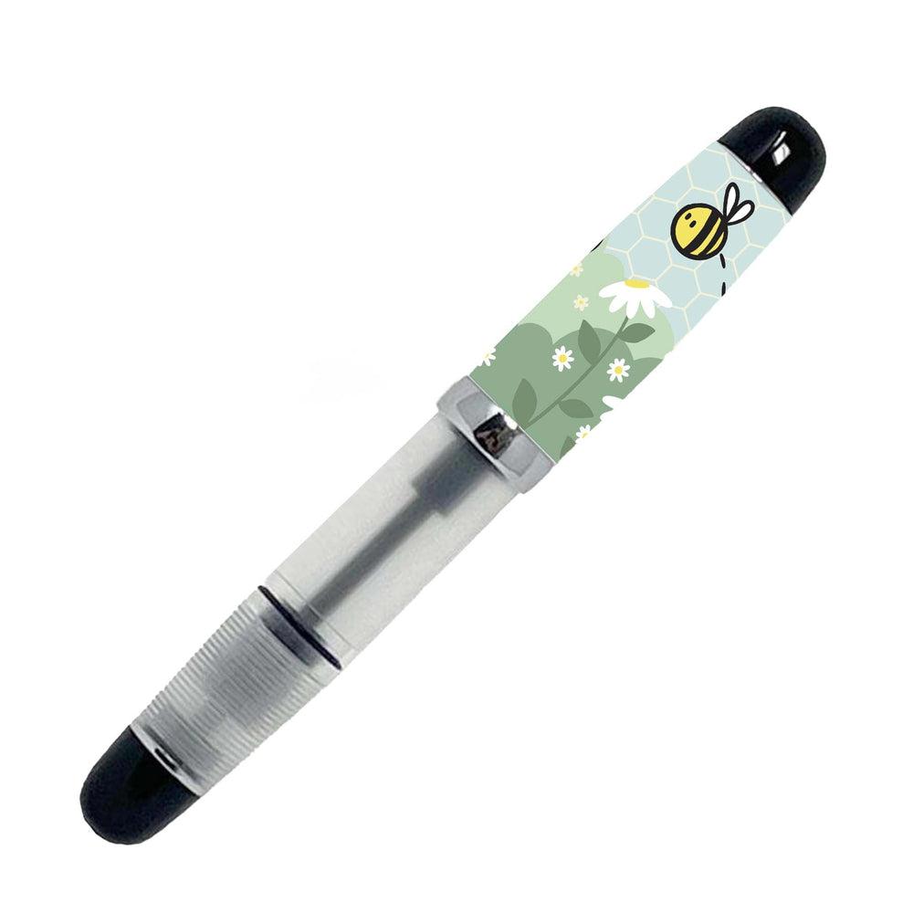 Opus 88 × Doodles Damari Outdoor Series Busy Bee Fountain Pen - Premium Japanese Eyedropper Fountain Pen for Writing, Sketching & Journaling - Perfect Gift for Artists, Writers & Pen Enthusiasts