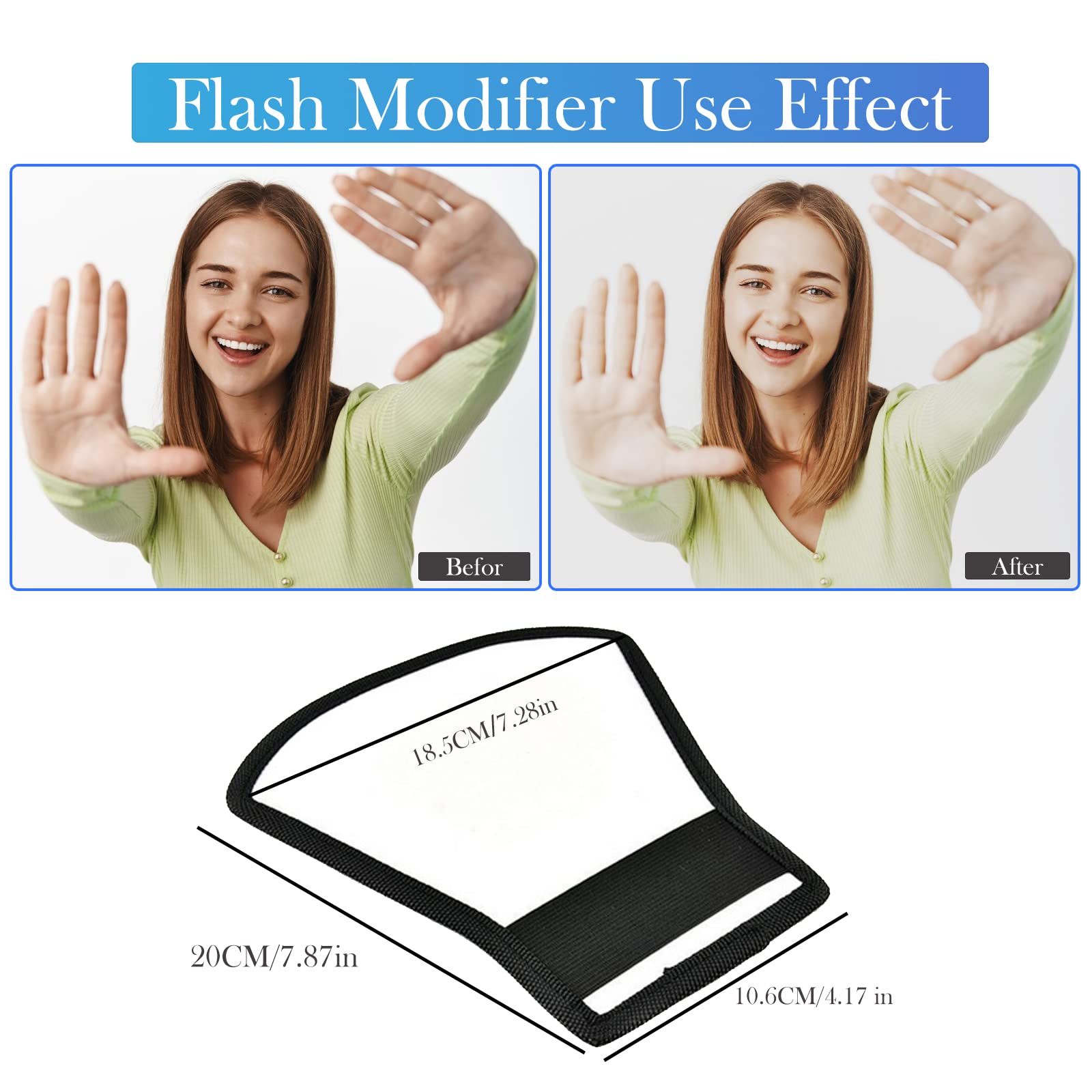 2 Pack Universal Camera Flash Diffuser Reflector Cap - Silver/White Bounce Diffuser with Elastic Band for Canon, Nikon, Sony, Metz Speedlights | Perfect for Portrait, Wedding & Studio Photography
