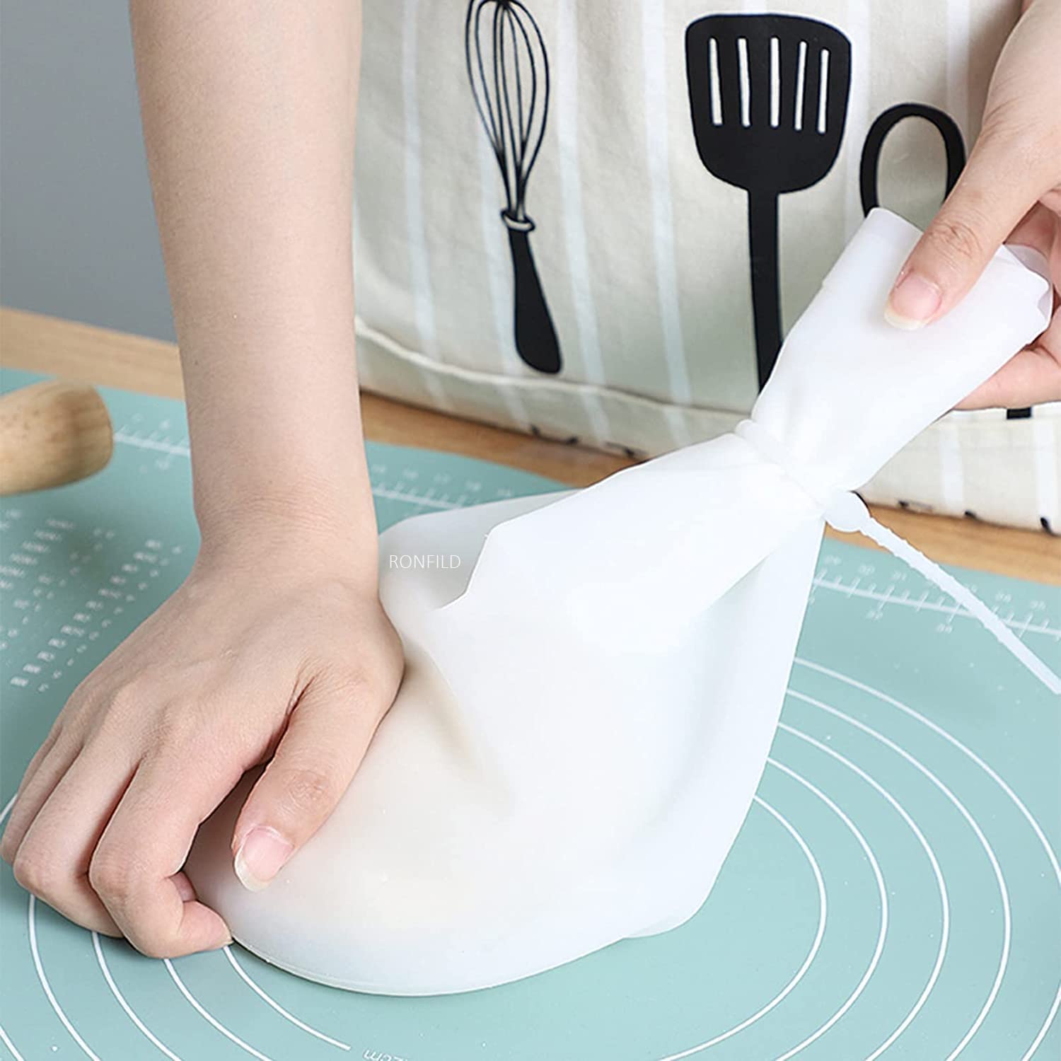 Hinfy Food-Grade Silicone Kneading Bag - Reusable Dough Mixer for Bread, Pastry & Pizza - Flour Mixing & Storage Bag (1 Pack) - Perfect for Home Baking, Meal Prep & Food Preservation