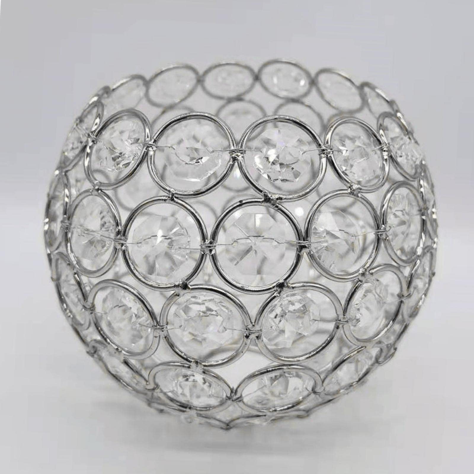 Fenteer Crystal Ceiling Light Shade Replacement - Silver Glass Lamp Cover for Chandelier, Pendant, Floor & Table Lamps - Perfect for Bedroom, Living Room & Office Lighting Decor