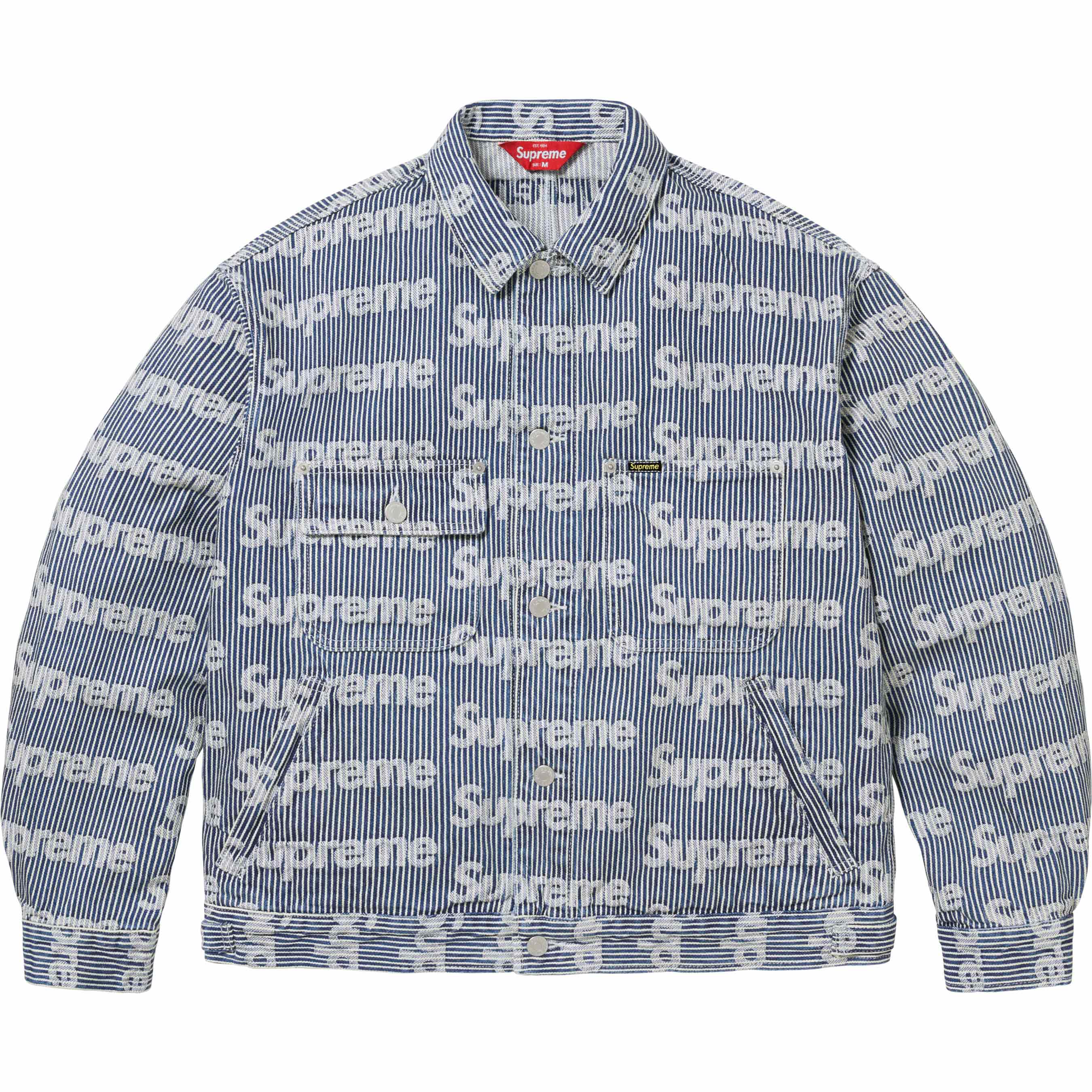 Supreme Denim Chore Trucker Jacket for Men - Vintage Washed Denim Workwear Coat - Perfect for Casual Outfits, Streetwear Fashion & Outdoor Activities