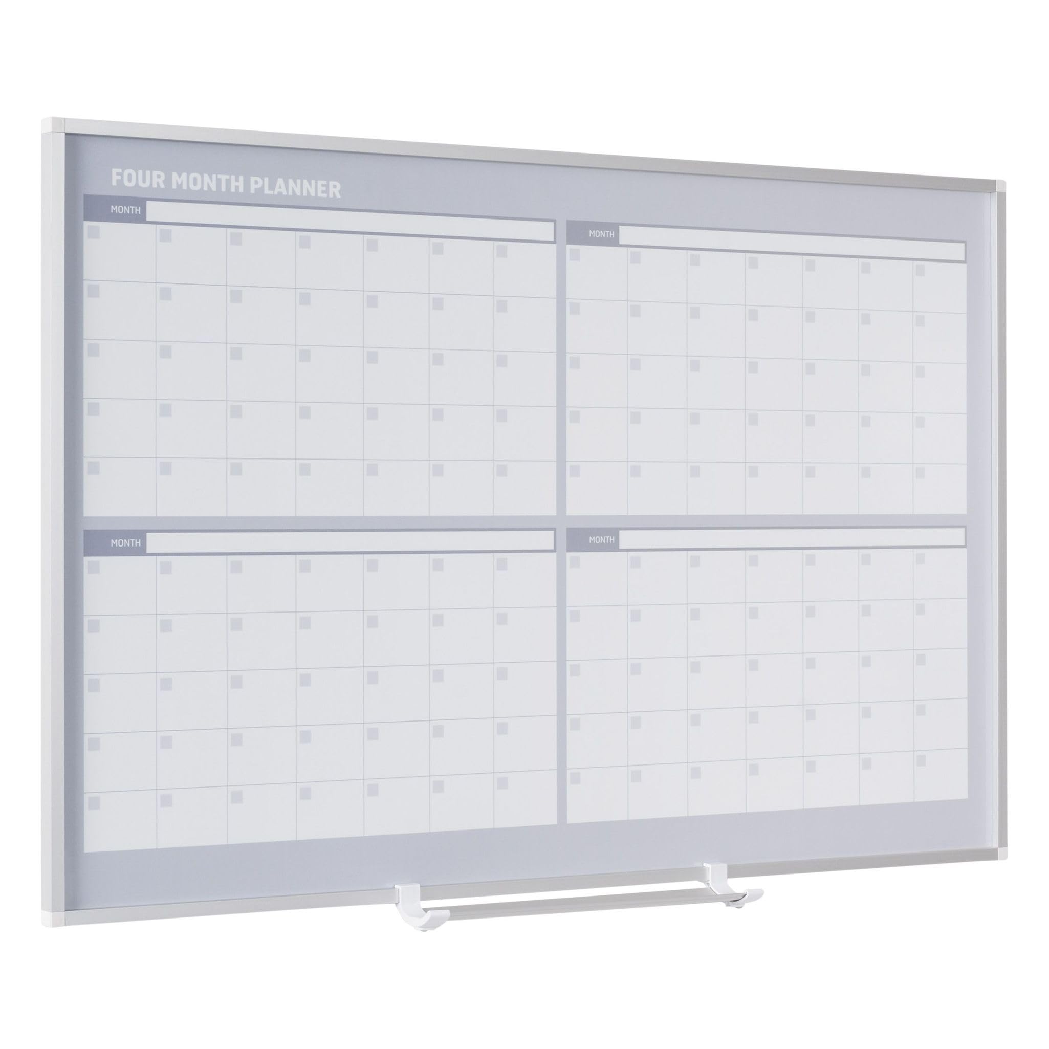 MasterVision Magnetic Dry Erase 4-Month Whiteboard Planner - 36