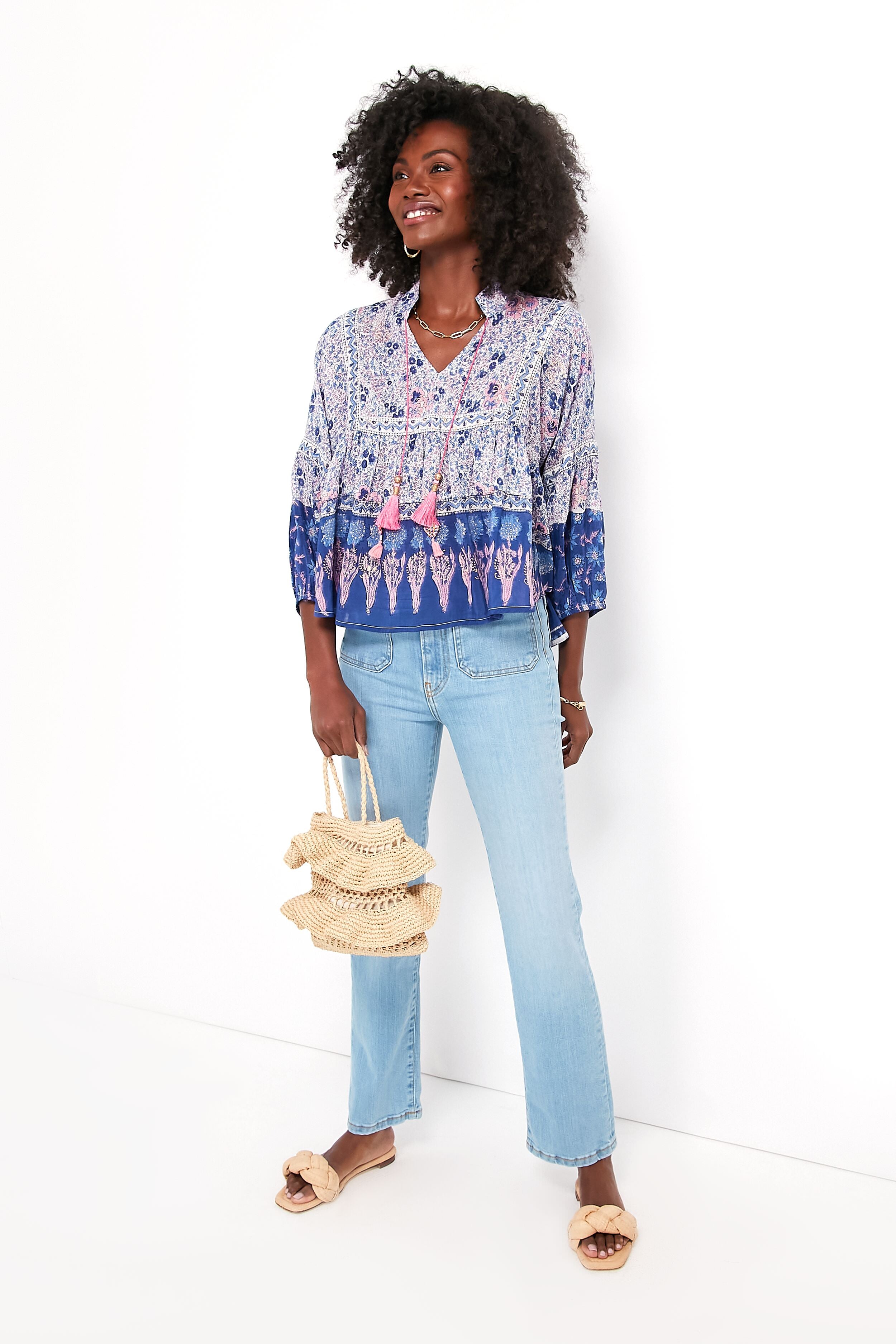 Blue Stella Top for Women - Stylish Casual Blouse for Everyday Wear | Perfect for Office, Date Night & Weekend Outfits
