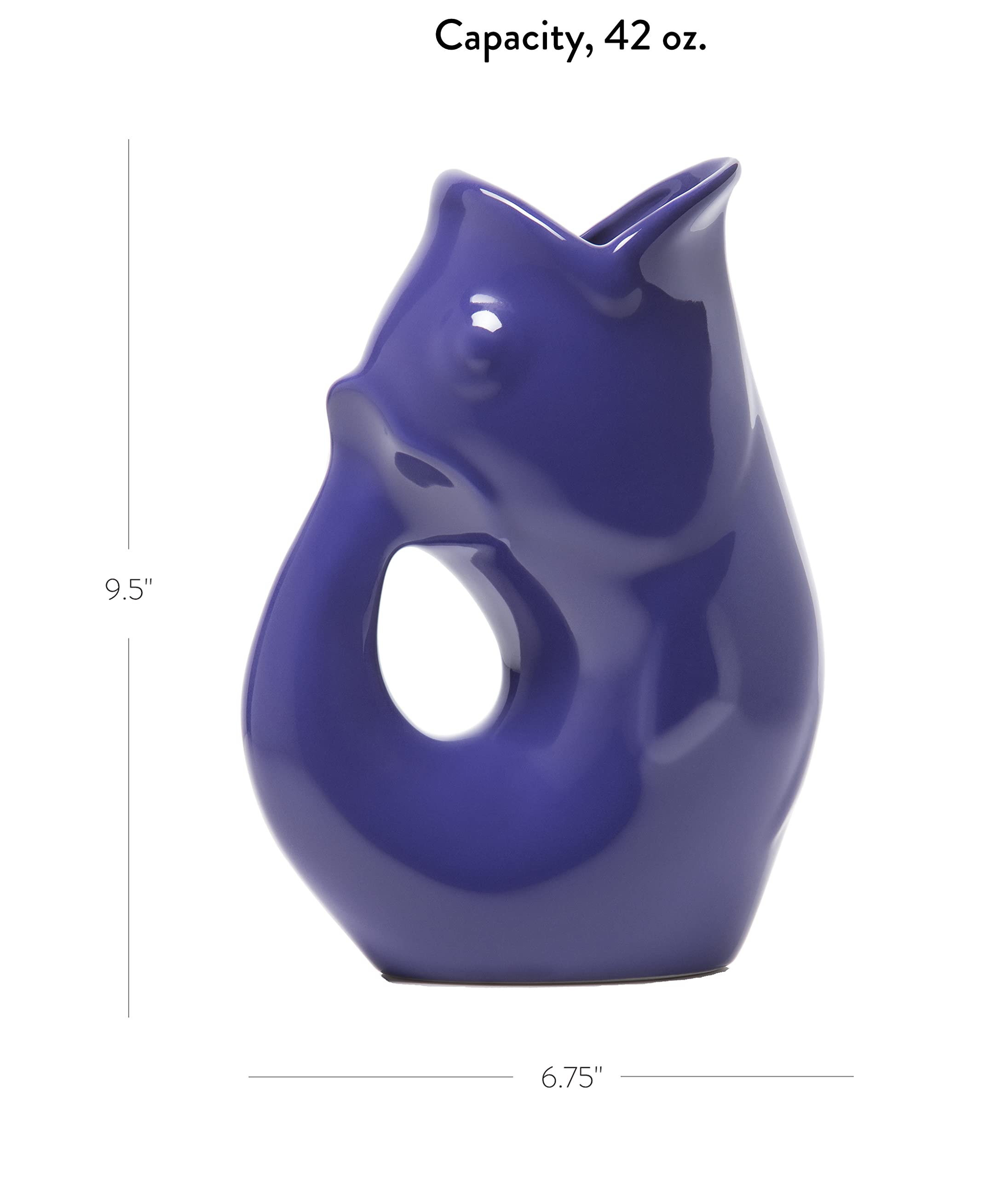 Large Indigo Gurgle Pot - Unique Handcrafted Ceramic Water Pitcher for Home Decor & Kitchen Use | Perfect for Serving Drinks, Decorative Display, and Gift Giving