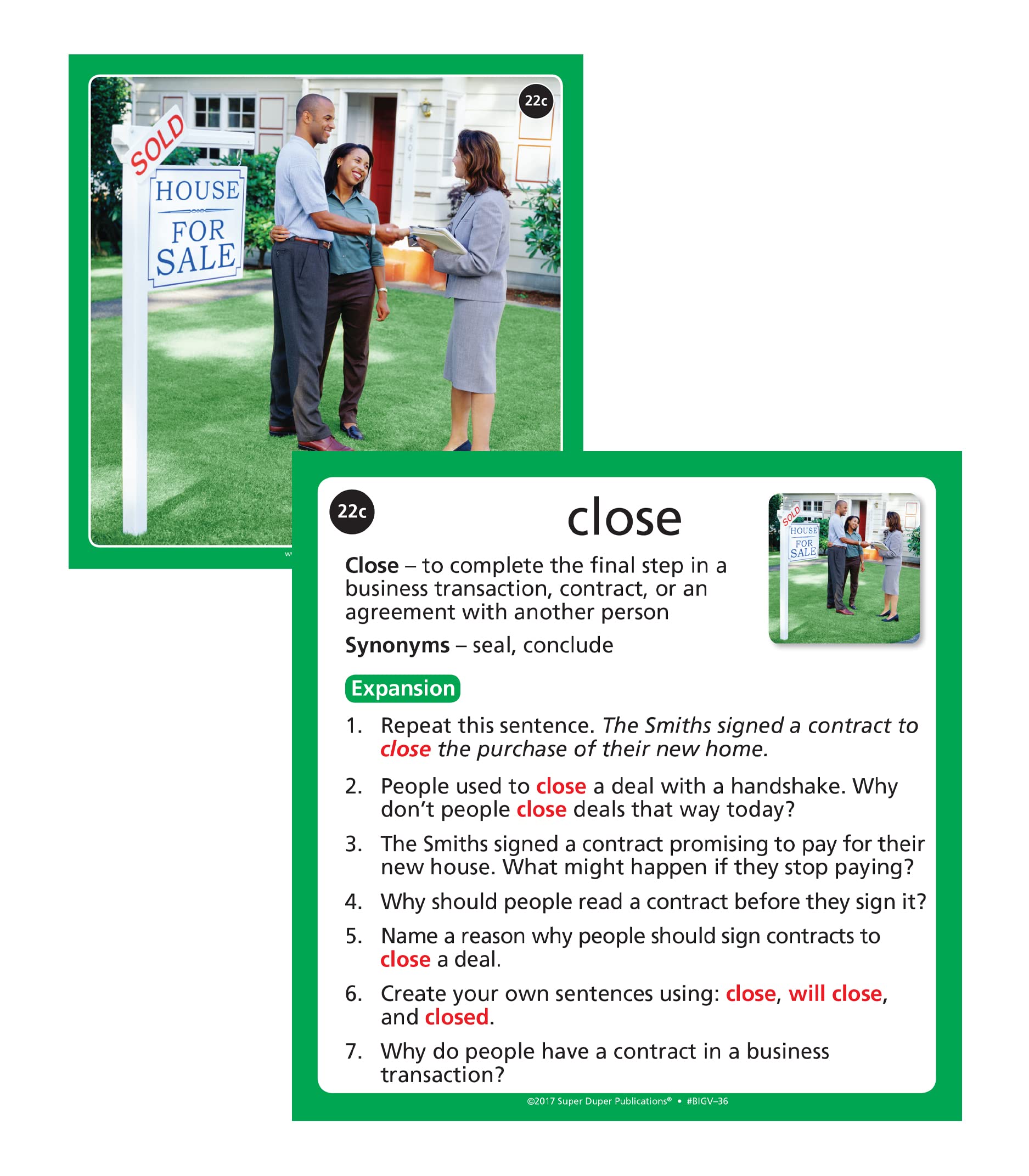Webber® Big Verbs Vocabulary and Grammar Photo Flash Cards | Educational Learning Resource for Kids | Speech Therapy & ESL Classroom Activities