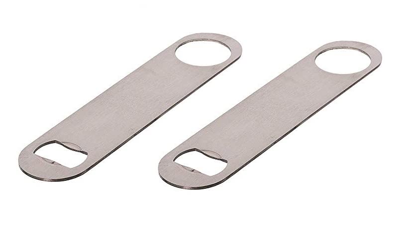 Premium Stainless Steel Bottle Opener Set of 2 - Bar, Beer & Soda Cap Lifter - Durable Kitchen & Bar Tool for Home, Parties & Outdoor Adventures