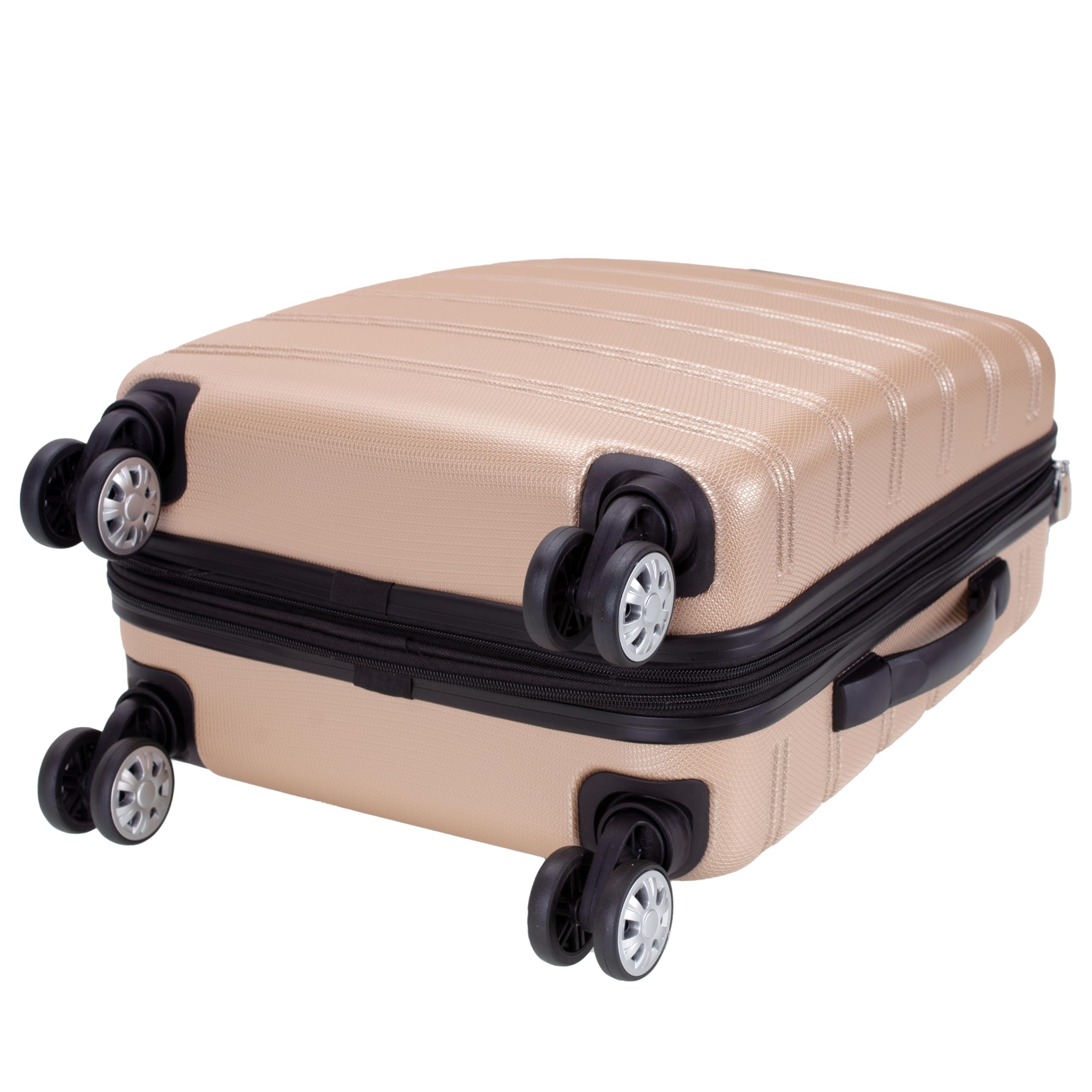 Rockland Melbourne 20-Inch Expandable Hardside Spinner Luggage - Champagne Carry-On Suitcase for Travel, Business Trips & Weekend Getaways