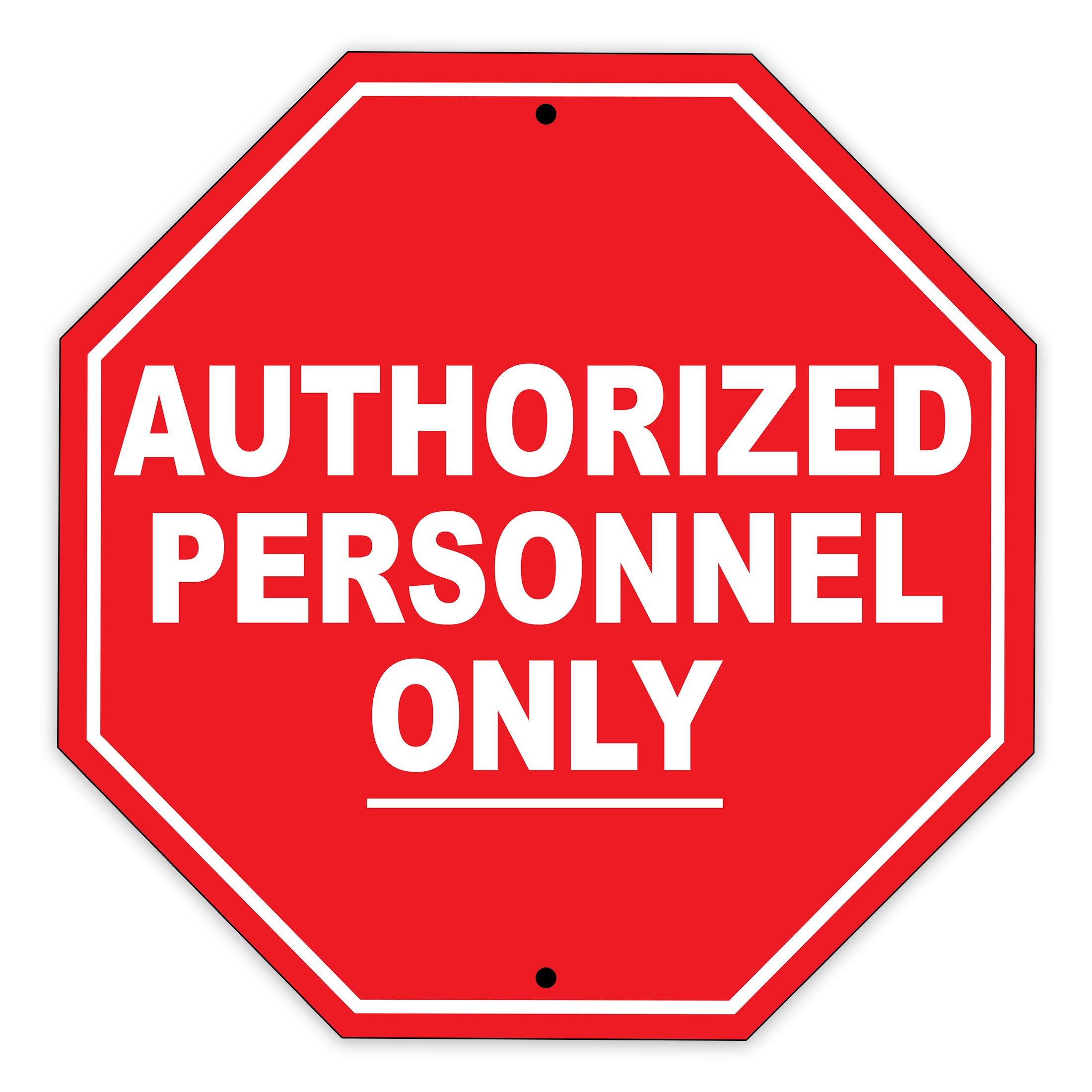 Authorized Personnel Only STOP Sign - 12x12 Inch Aluminum Metal Warning Sign for Restricted Areas | Perfect for Construction Sites, Warehouses & Private Property Security