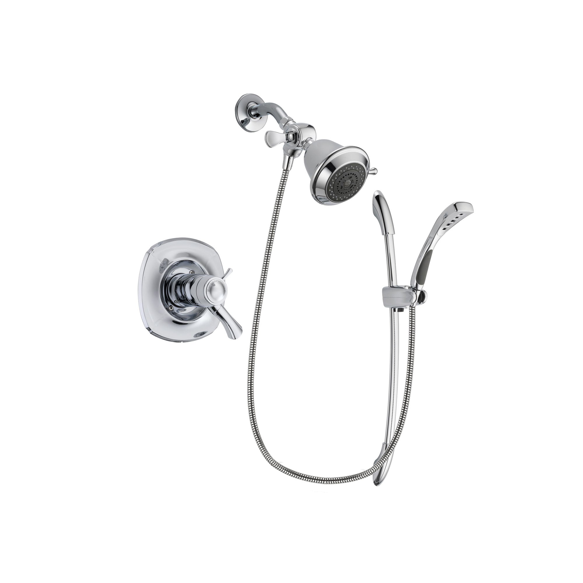 Delta Addison Chrome Finish Thermostatic Shower Faucet System with Shower Head & Handheld Spray - Includes Rough-in Valve & Slide Bar (DSP0432V) - Perfect for Modern Bathroom Renovations & Spa-Like Shower Experience