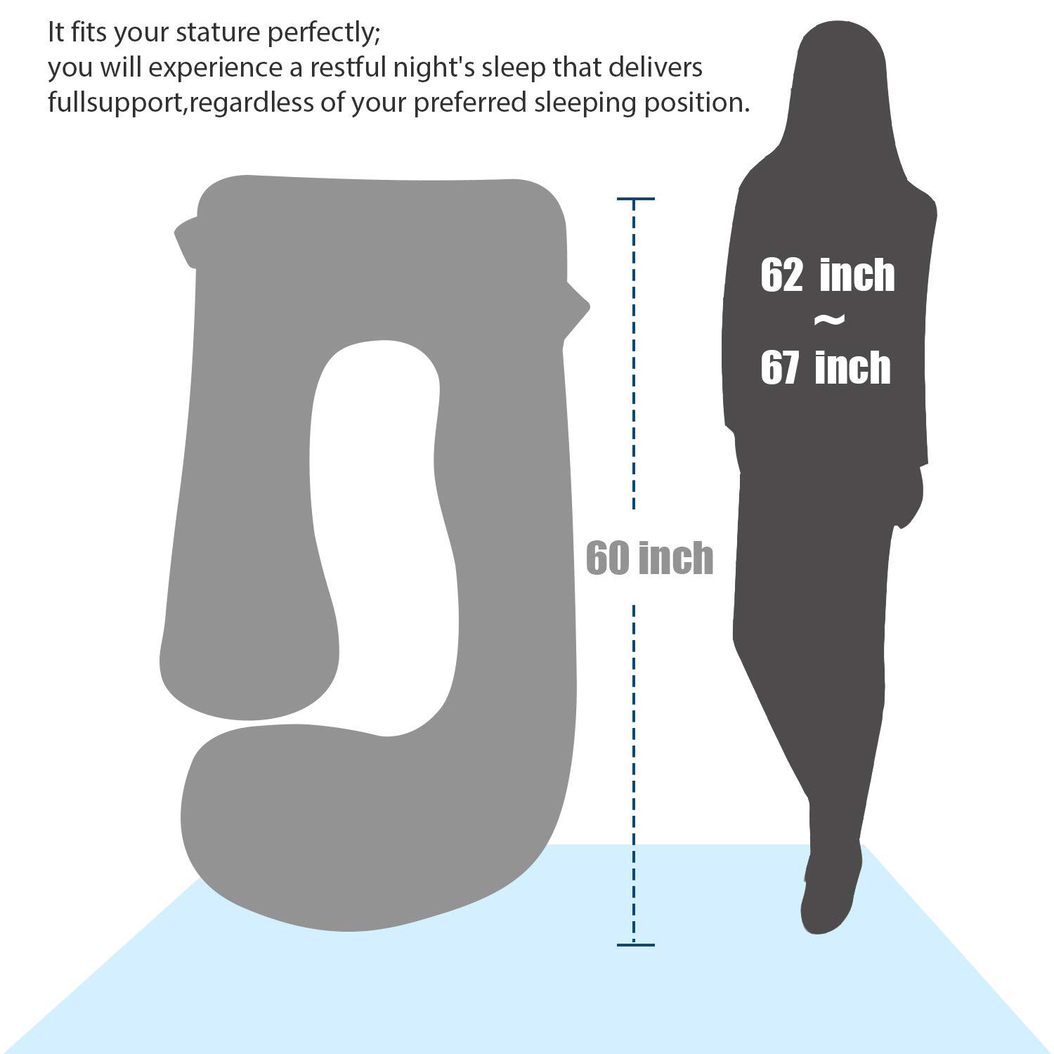 BATTOP Full Body Pregnancy Pillow for Sleeping - Maternity Support Pillow for Back, Hips, Legs & Belly with Removable Washable Cover - Comfort for Pregnant Women During All Trimesters | Perfect for Side Sleepers, Nursing & Postpartum Recovery