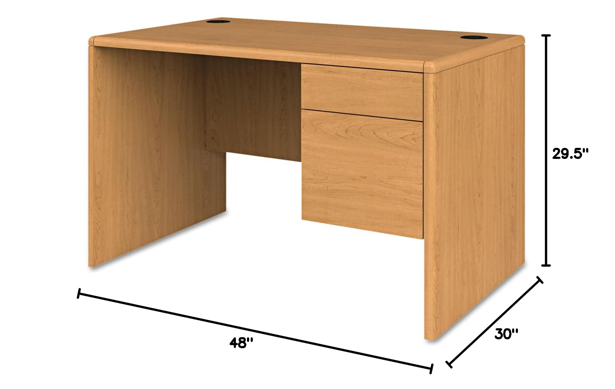 HON 10700 Series Small Right Pedestal Desk - Compact Office Desk with Storage Drawer for Home & Workspace - Perfect for Small Spaces, Dorm Rooms & Home Offices