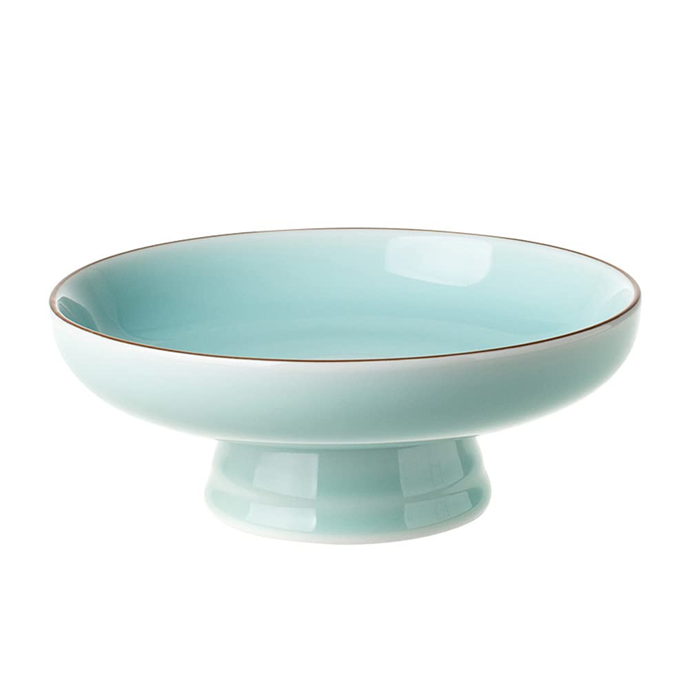 Ceramic Pedestal Bowl - Elegant Round Footed Fruit Dish for Dessert Display | Perfect for Kitchen Counter, Dining Table Centerpiece & Serving Tray | Ideal for Parties, Holidays & Home Decor