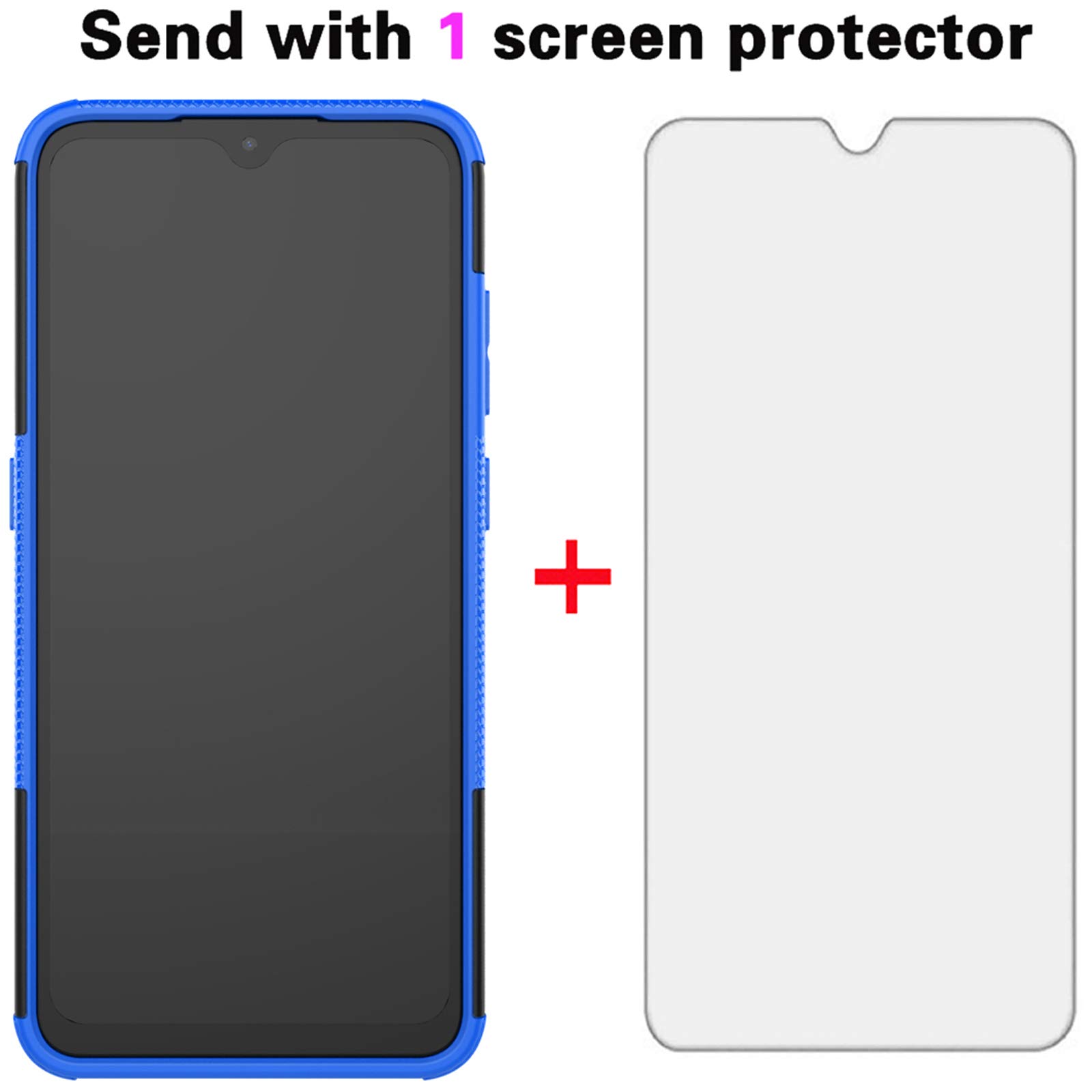 Durable Rugged Hybrid Phone Case for Nokia 5.3 with Tempered Glass Screen Protector & Kickstand - Shockproof Protective Cover for Men, Women, Boys & Girls (Black/Blue) - Perfect for Outdoor Activities, Work & Daily Use