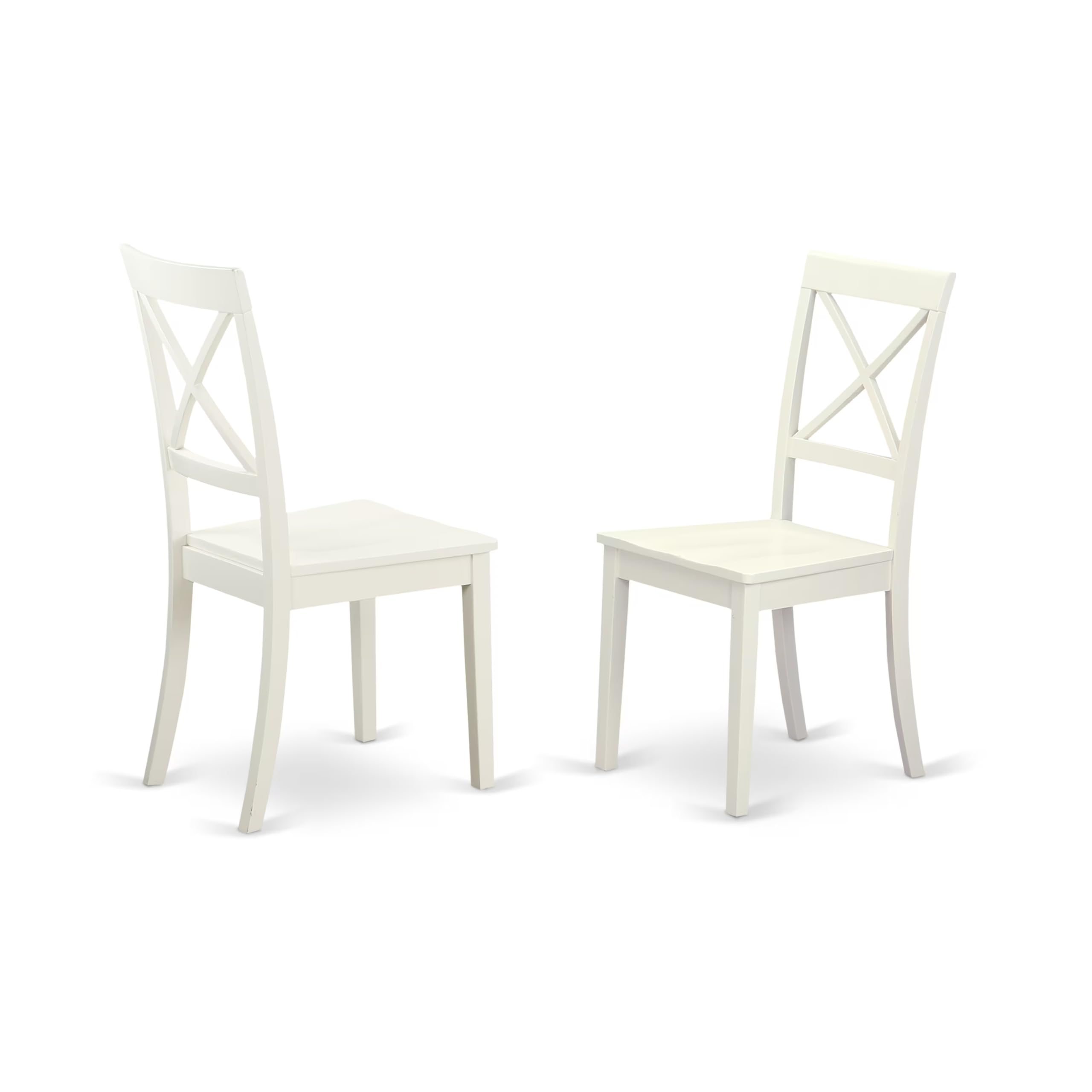 East West Furniture HBBO3-LWH-W 3-Piece Round Kitchen Dining Set with Pedestal Table & 2 Chairs, 42x42 Inch, Linen White - Perfect for Small Spaces, Breakfast Nooks, and Cozy Apartment Dining Areas