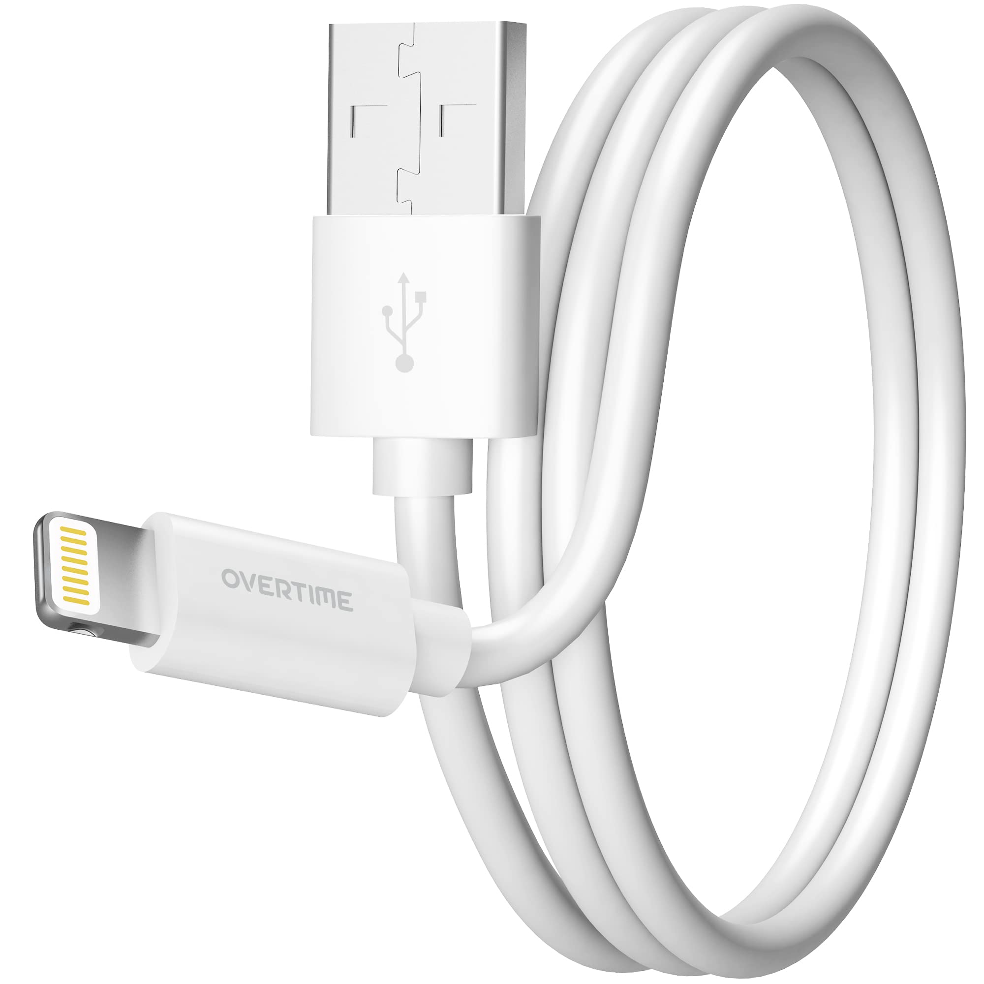 Premium MFI Certified iPhone Lightning Cable - Fast Charging USB-A to Lightning Cord (4ft, White) | Compatible with iPhone, iPad, iPod | Perfect for Home, Office & Travel Charging