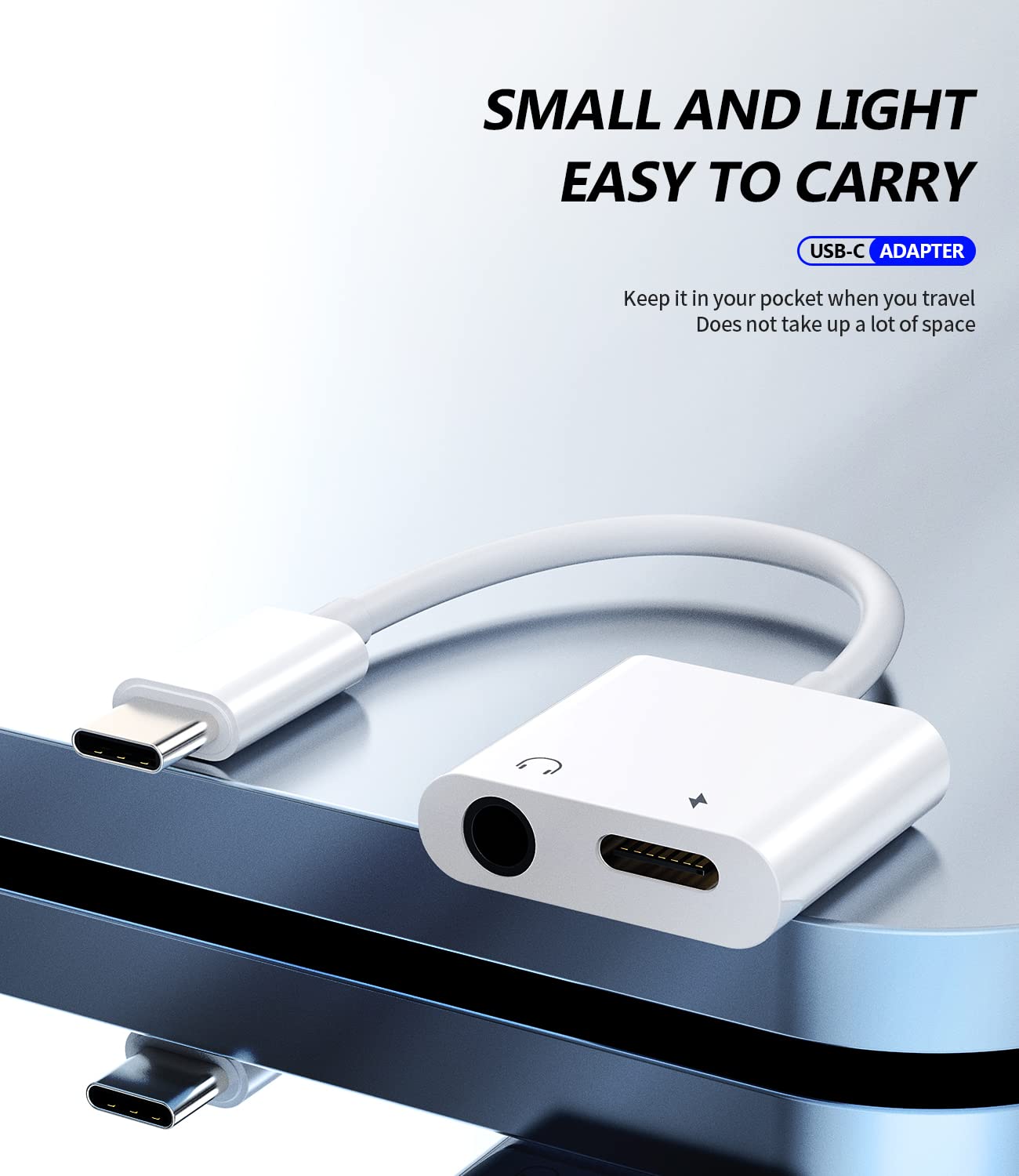 USB-C to 3.5mm Headphone Adapter with DAC | 2-in-1 Type C AUX Audio Dongle & Charger Splitter | Compatible with Samsung Galaxy S20/S21/S22/S23, iPhone 15 Pro/Max/Plus, iPad Pro/Air/Mini, Pixel & LG | Perfect for Gaming, Music Streaming & Hands-Free Calling