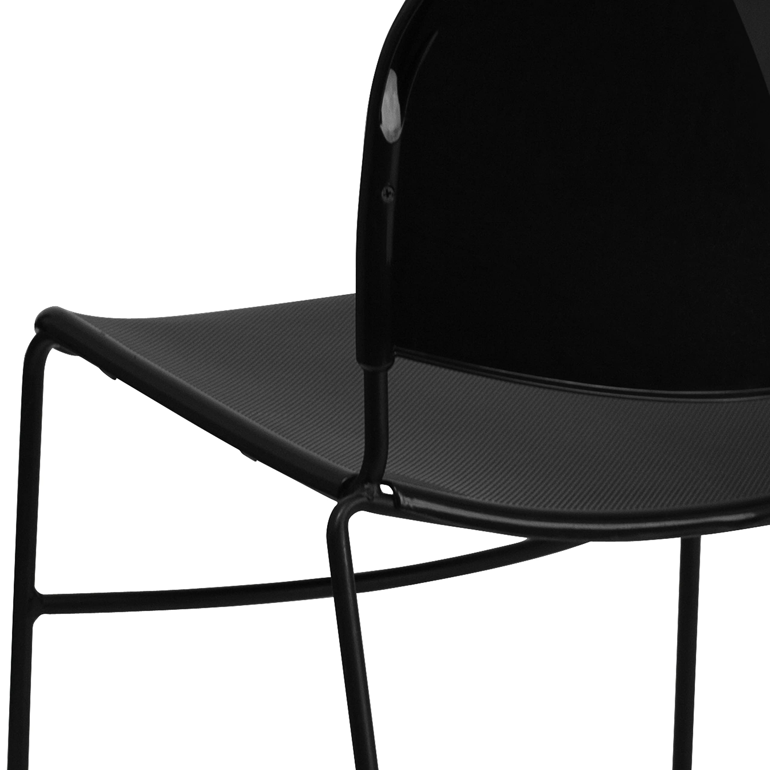 Black Ultra-Compact Stackable Chair - Space-Saving Office Guest Chair & Student Chair for Classrooms, Events, and Small Spaces