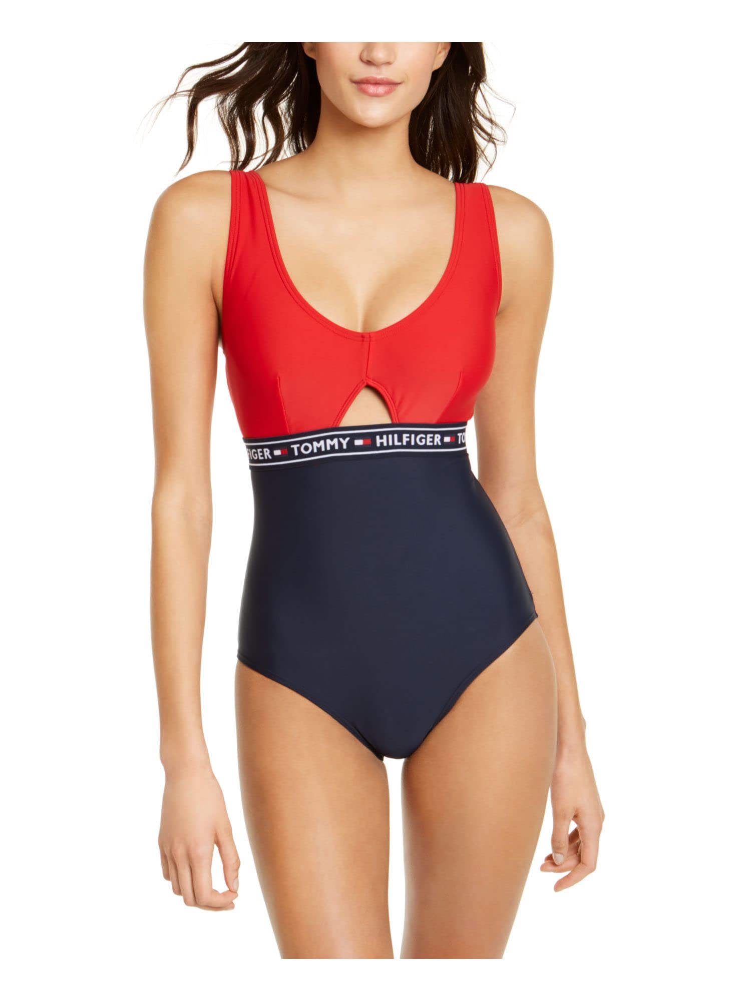 Tommy Hilfiger Women's One Piece Swimsuit - Classic Swimwear with Adjustable Straps & UPF Protection | Perfect for Beach, Pool & Summer Vacations