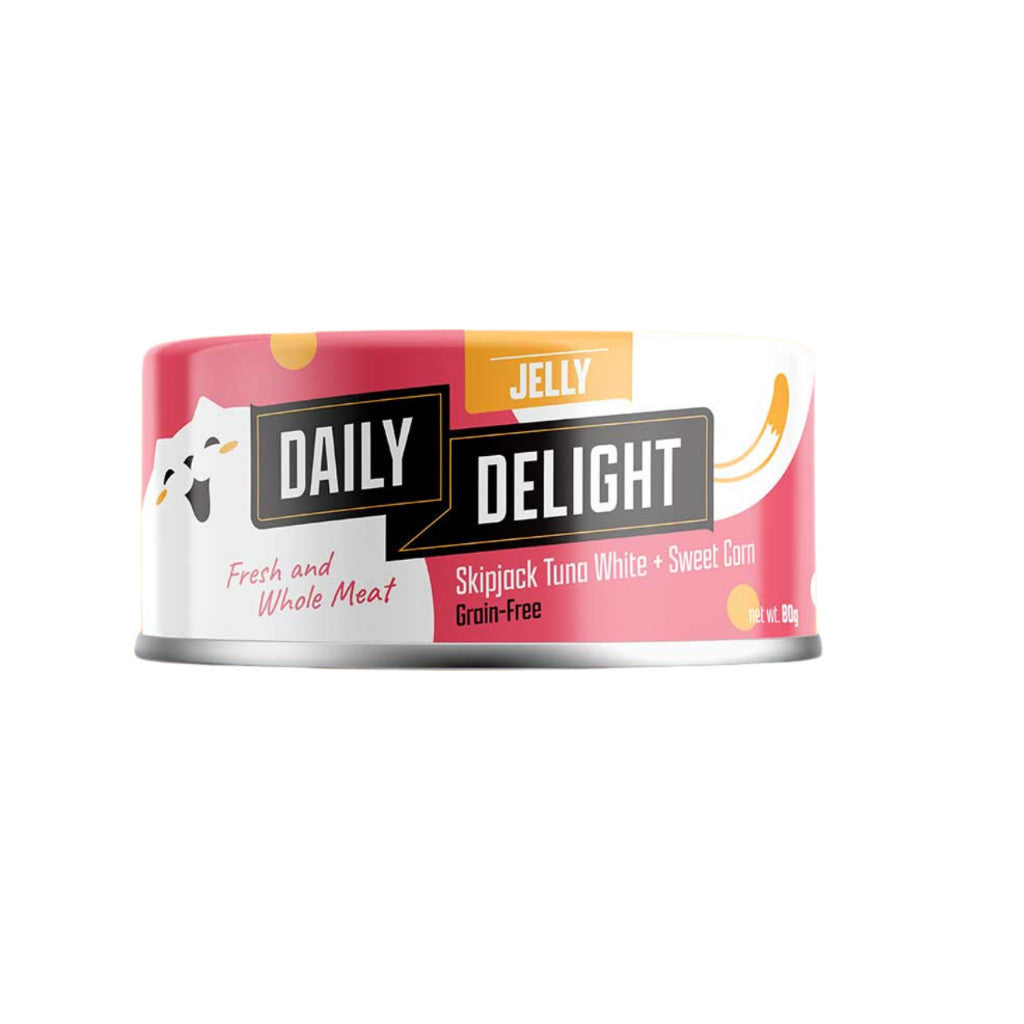 24-Pack Daily Delight Jelly Wet Cat Food - 80g Grain-Free Healthy Cat Treat with Carrots, Sweet Corn & Chicken (Sasami Cheese Flavor) - Perfect for Adult Cats' Daily Meals & Special Occasions