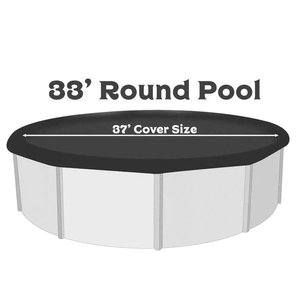 Buffalo Blizzard 33 ft Round Above Ground Pool Cover - Heavy Duty Winter Protection | Blue/Black Reversible Cold & UV Resistant | Shields from Debris & Harsh Weather | Perfect for Winterizing Inground & Above Ground Pools