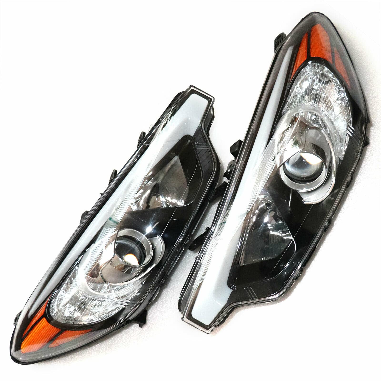 LOYALHEARTDY Headlight Assembly for 2014-2016 Kia Forte/Forte Koup/Forte5 - Left & Right Side H1/H7 High/Low Beam Headlamps - Perfect for Night Driving and Foggy Conditions