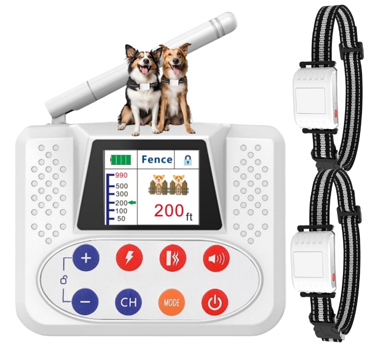 **2025 Wireless Dog Fence System – Electric Pet Fence & Training Collar with LCD Screen, 2.4GPFC Antenna, Waterproof & Adjustable – Perfect for Backyard, Training & Outdoor Use**