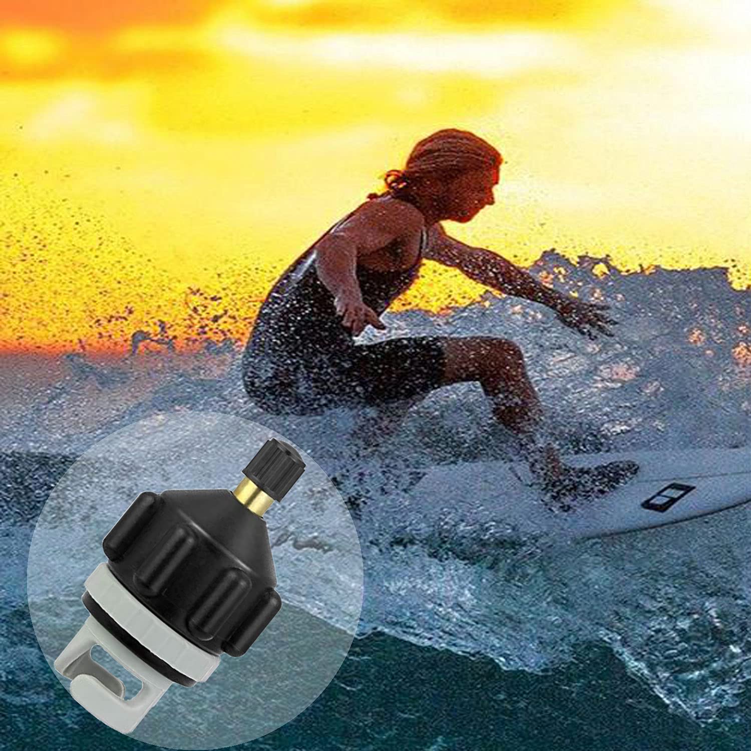 **Inflatable SUP Pump Adapter - Universal Air Valve Converter for Stand Up Paddle Boards, Inflatable Beds, Boats & Kayaks - Perfect for Quick Inflation & Outdoor Water Sports**