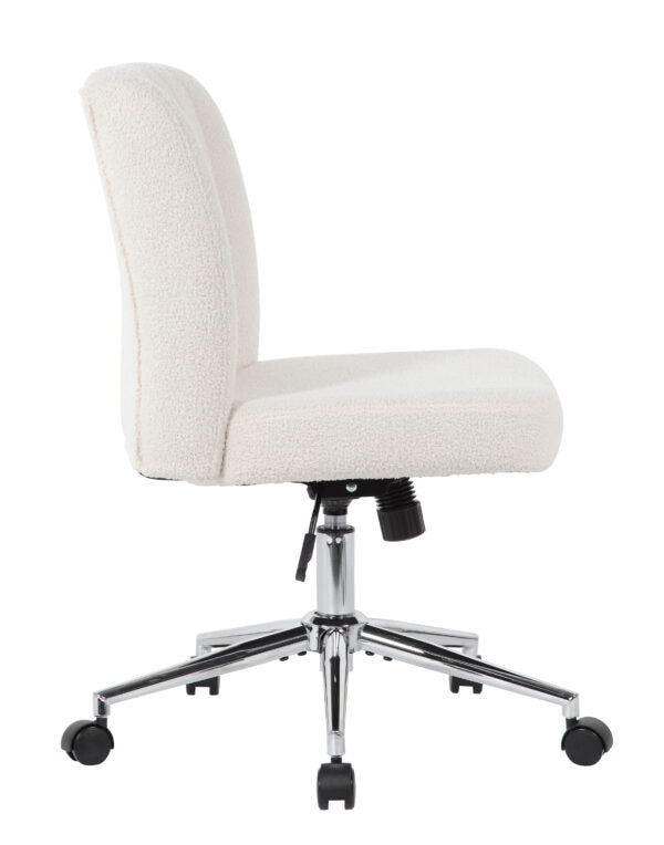 Ergonomic Boss Armless Task Chair - Adjustable Height Office Chair for Home & Workspace - Comfortable Mesh Back Support for Long Hours Sitting