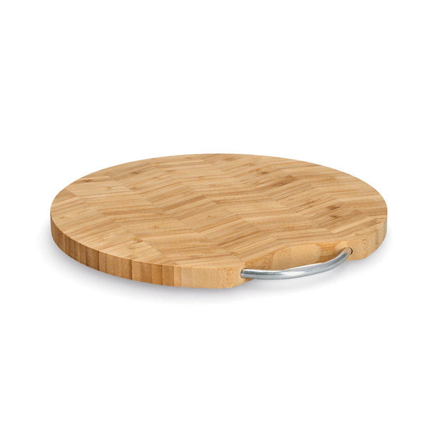 Premium Bamboo Cutting Board with Metal Handle - Durable & Stylish for Kitchen, BBQ, and Serving - Various Shapes Available