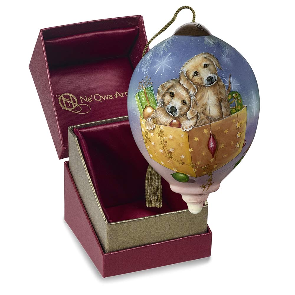 Adorable Puppy in Gift Box Christmas Ornament - Perfect for Holiday Tree Decorations & Festive Home Decor