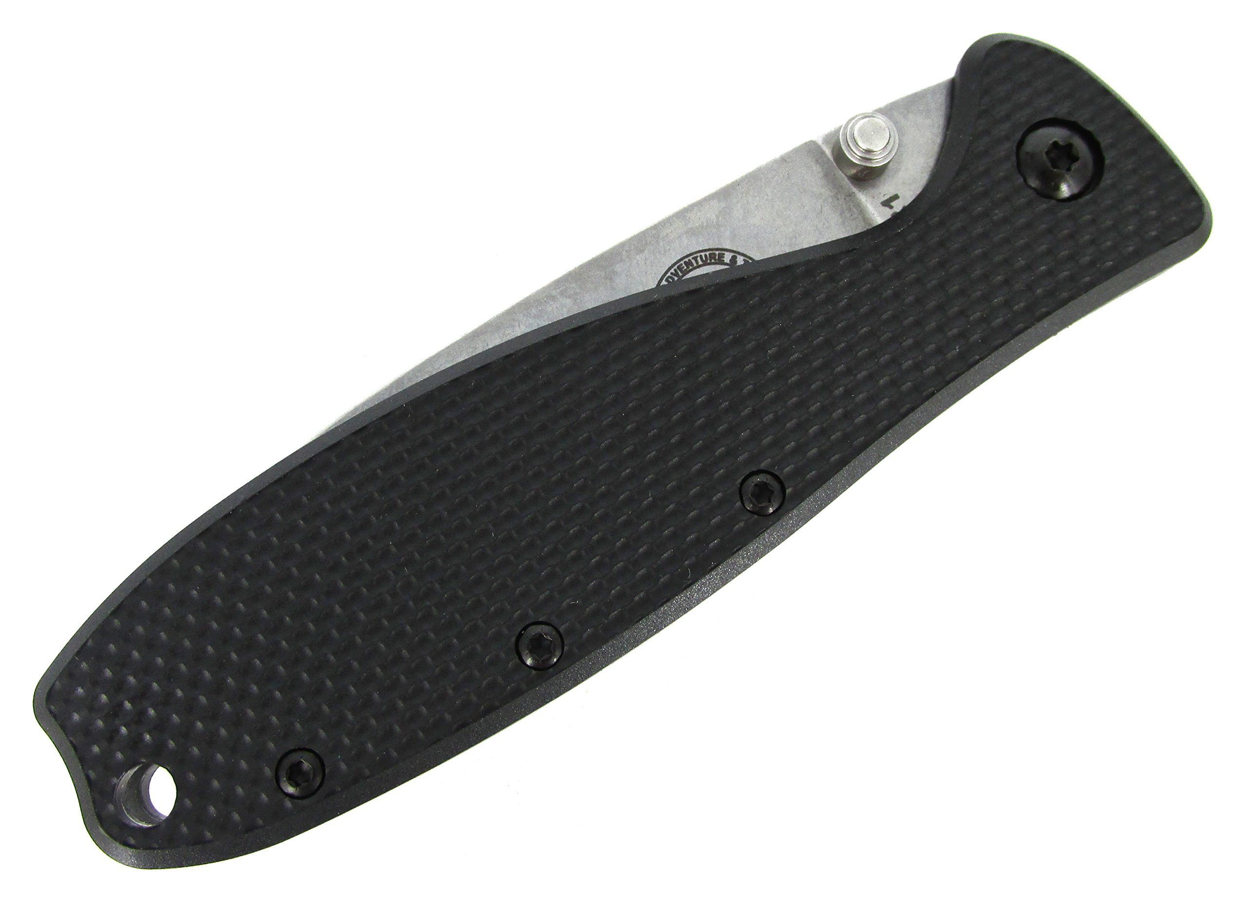 BLUE RIDGE Zancudo Folding Pocket Knife - Black Stonewash Framelock EDC Knife for Camping, Hiking & Outdoor Survival