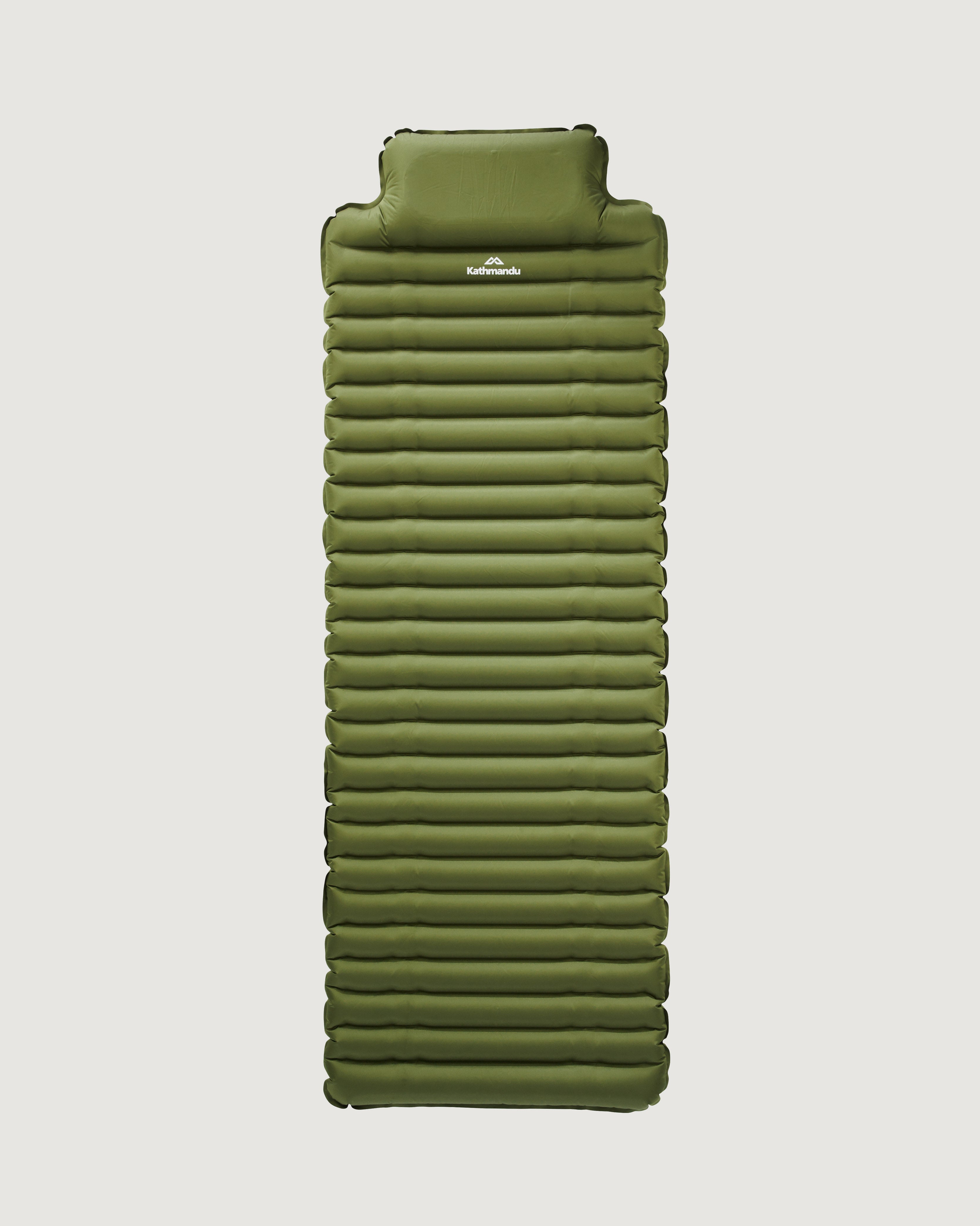 Premium Insulated Air Mat with Built-in Pillow - Moss/Granite Color for Camping, Hiking & Outdoor Adventures