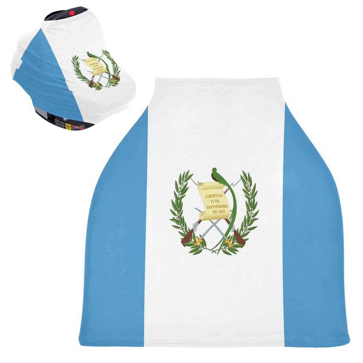 Guatemala Flag Nursing Cover - Breastfeeding Scarf & Baby Car Seat Canopy - Universal Infant Stroller Cover for Girls and Boys - Perfect for Travel, Shopping & Outdoor Activities
