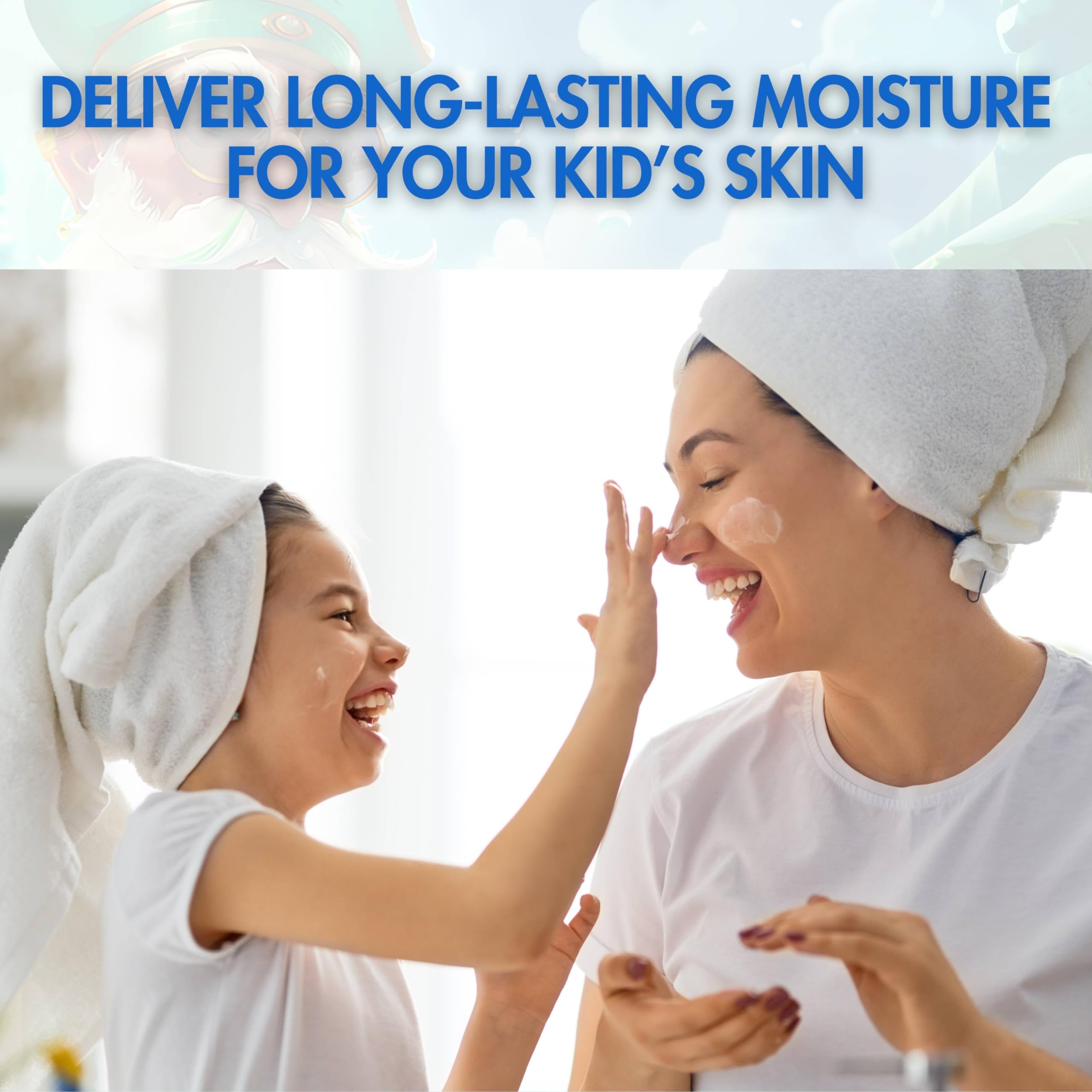Captain Cool Mint Kids Body Oil - 4 oz | Soothing & Hydrating Moisturizer for Children's Sensitive Skin | Perfect for After Bath, Massage & Dry Skin Care