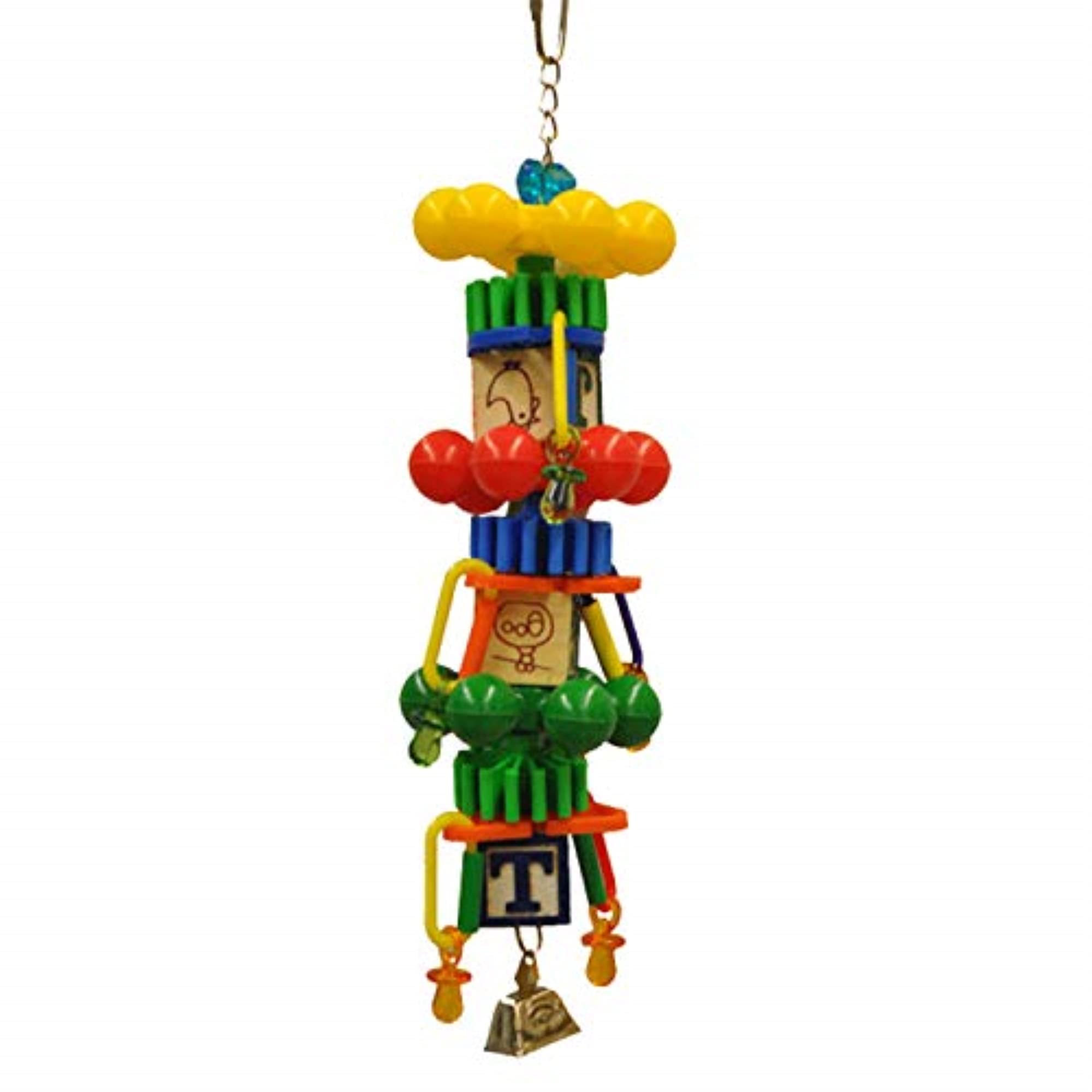 A&E Cage Co. 644021 USA Spin Tw Bird Toy - Medium Size Colorful Chewing & Foraging Toy for Parrots, Cockatiels, Conures | Perfect for Cage Enrichment & Mental Stimulation