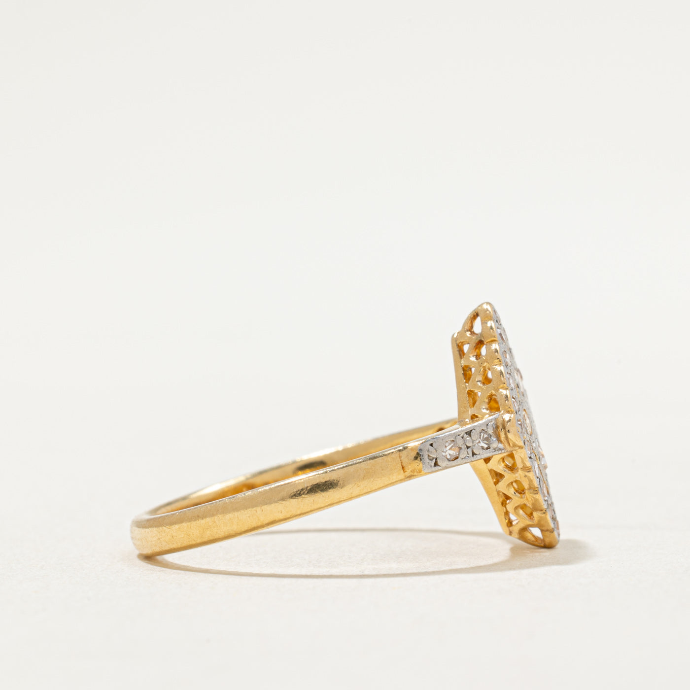 0.28ctw Diamond Rhombus Shaped Ring - Size 9 | Elegant Geometric Jewelry for Women | Perfect for Weddings, Anniversaries & Special Occasions