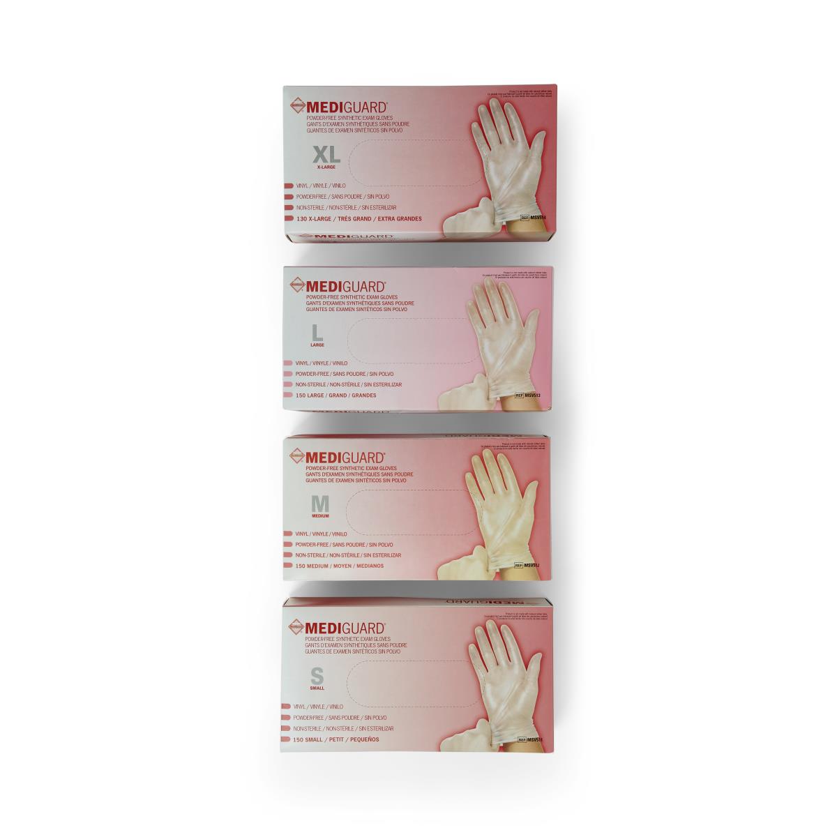 MediGuard Vinyl Synthetic Exam Gloves - Disposable Medical Gloves for Healthcare, Food Handling & Cleaning - Latex-Free, Powder-Free, Non-Sterile - Ideal for Hospitals, Clinics, Salons & Home Use
