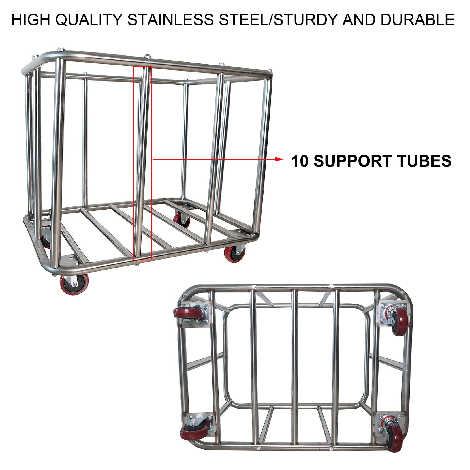 Commercial Laundry Cart - 11.35 Bushel (400L) Heavy Duty Rolling Laundry Hamper with 4