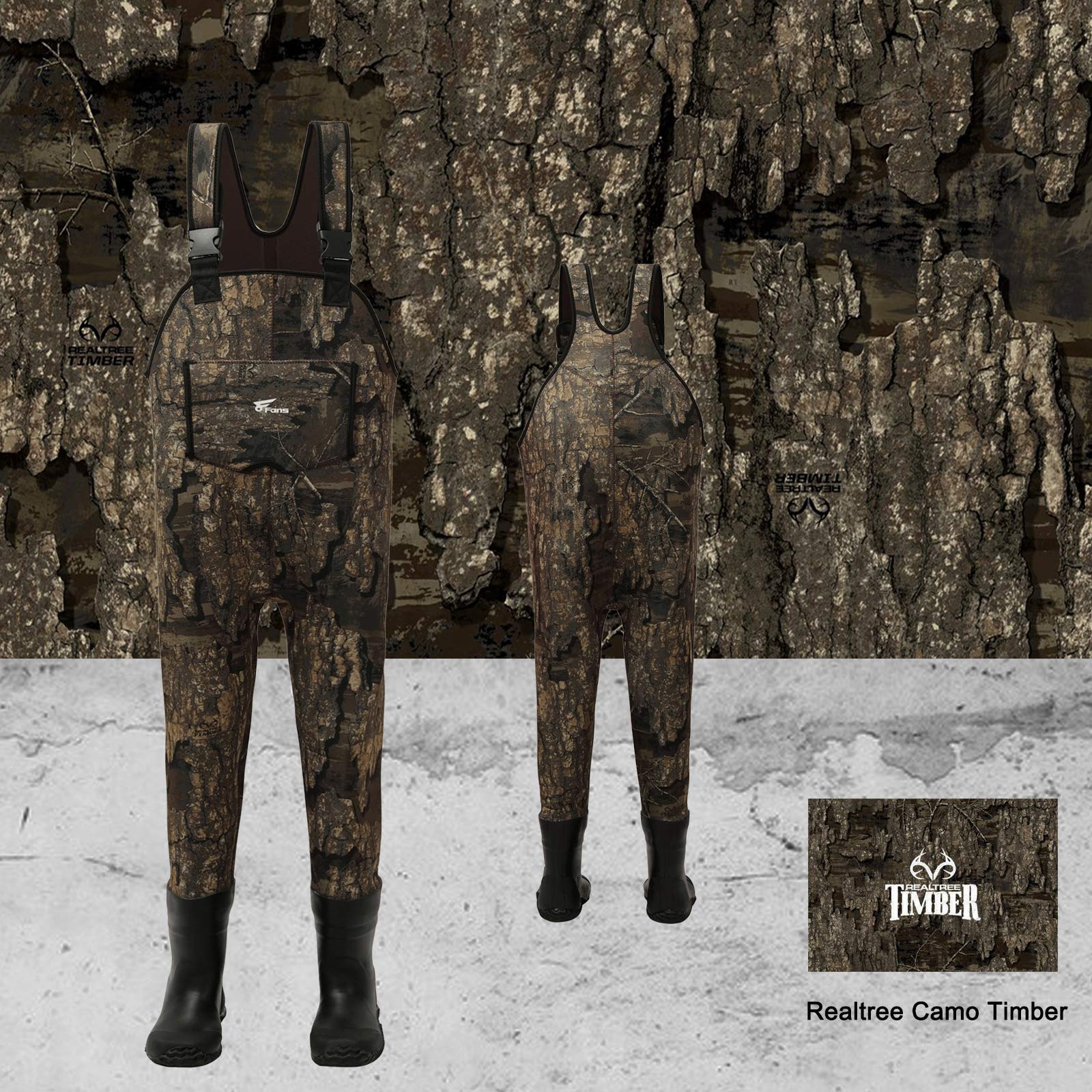 8 Fans Kids Chest Waders with Boots - Neoprene Waterproof Youth Waders for Toddlers, Insulated Hunting & Fishing Waders - Perfect for Outdoor Adventures, Stream Fishing & Duck Hunting