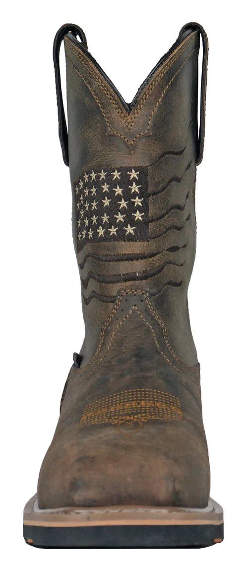 Rushmore Brown Soft Toe Work Boots - Comfortable & Durable Safety Shoes for Men | Perfect for Construction, Landscaping & Outdoor Work