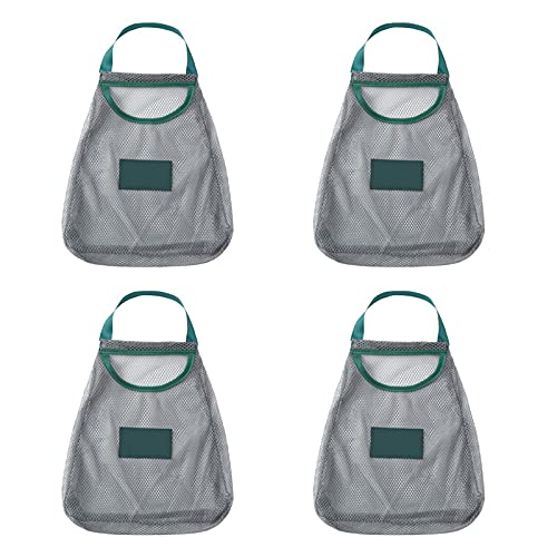 VALINK Reusable Cotton Mesh Grocery Bags - 4 Pack Eco-Friendly Produce Bags for Fruits, Vegetables & Garlic Storage - Breathable Kitchen Shopping Bags with Handles for Farmers Market & Zero Waste Lifestyle