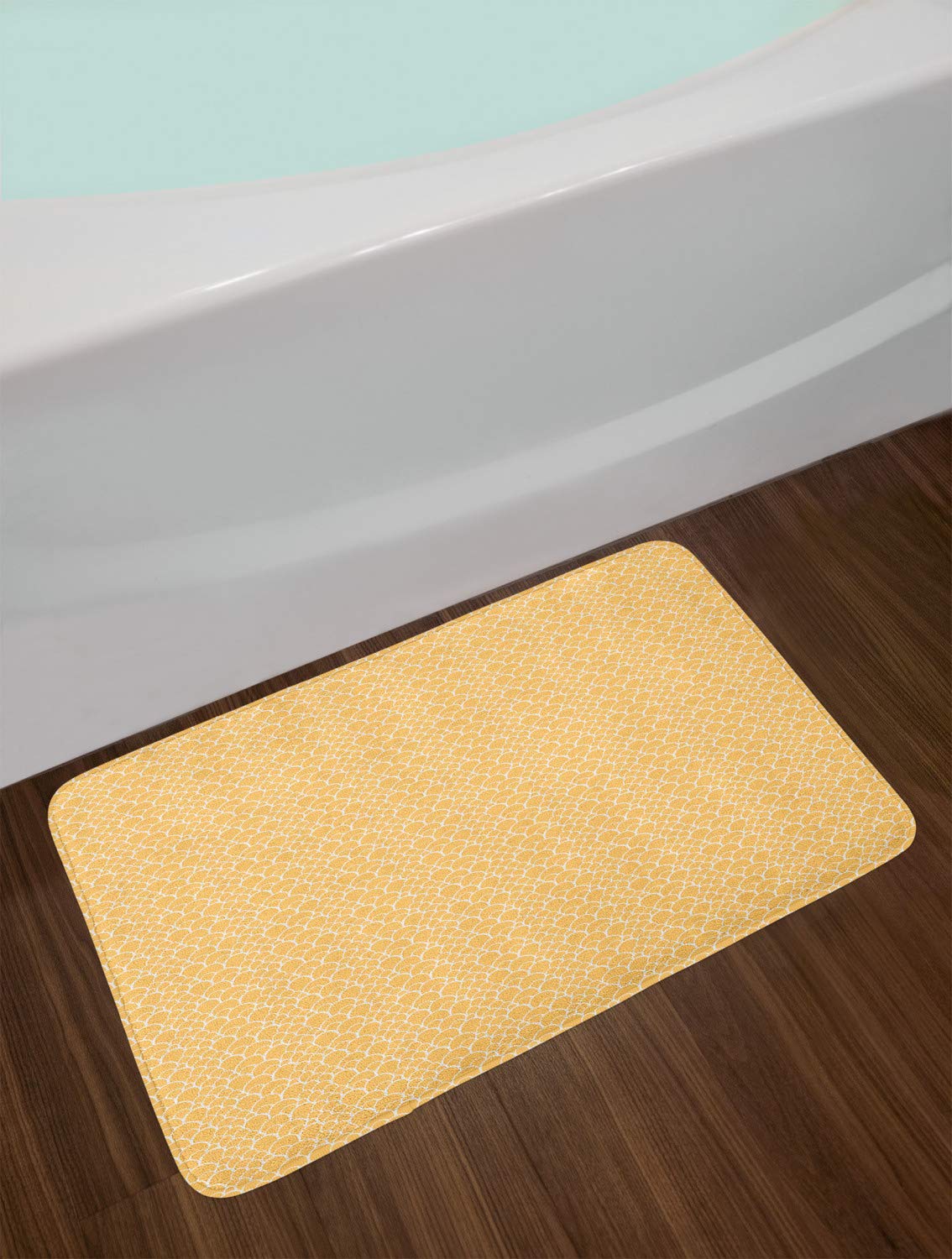 Ambesonne Non-Slip Bath Mat with Exotic Fish Scale & Reptile Lizard Skin Pattern - Modern Plush Bathroom Decor Rug, 30.2