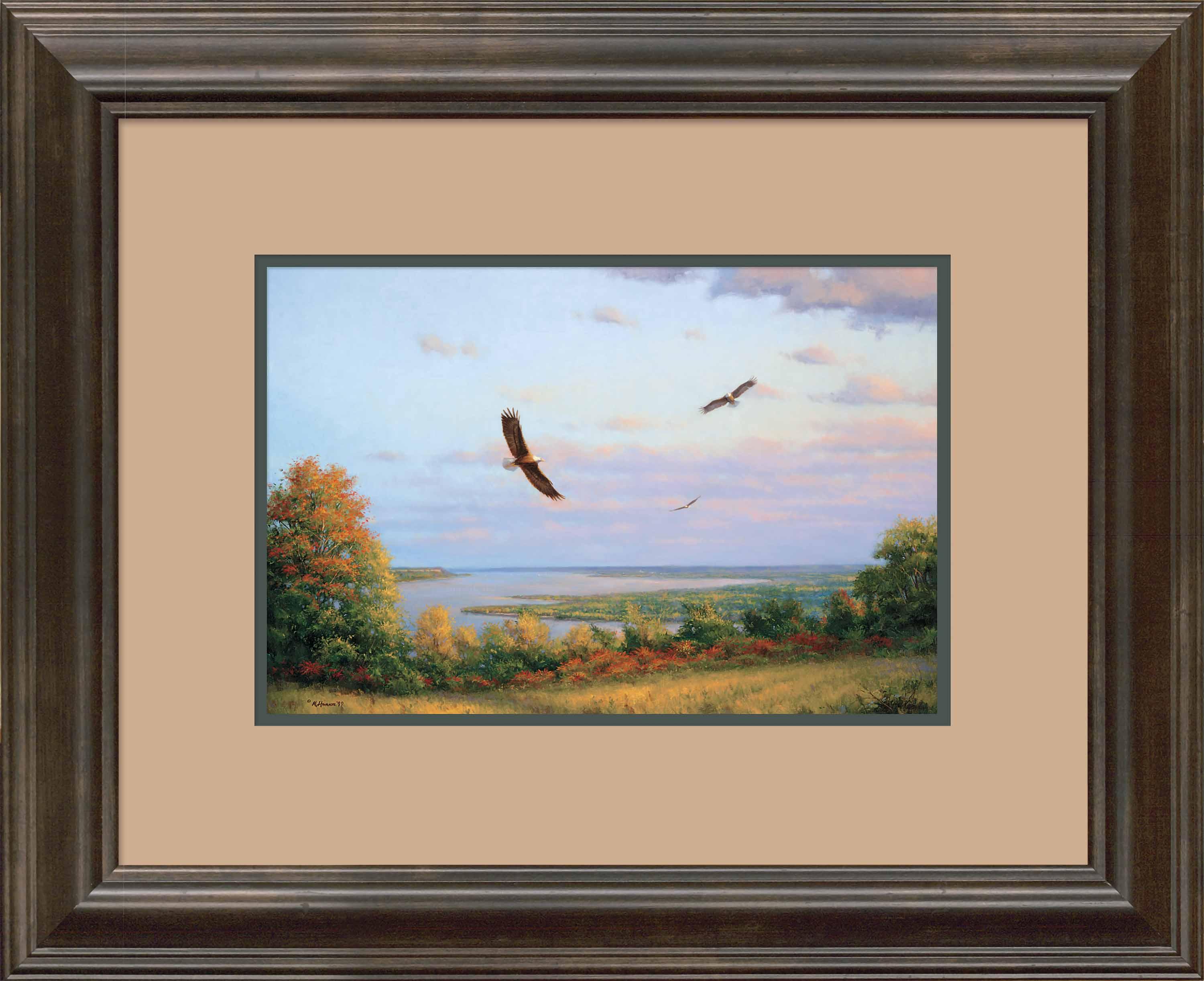 Eagles Over Lake Pepin Signed Art Print - Limited Edition Wildlife Wall Decor for Home & Office