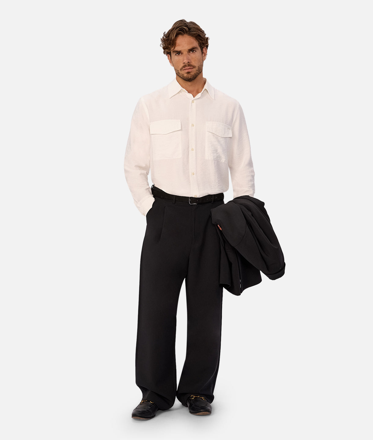 Premium Campiano Long Sleeve Shirt for Men - Comfortable Casual Wear in Off White | Perfect for Office, Outdoor Activities & Everyday Fashion