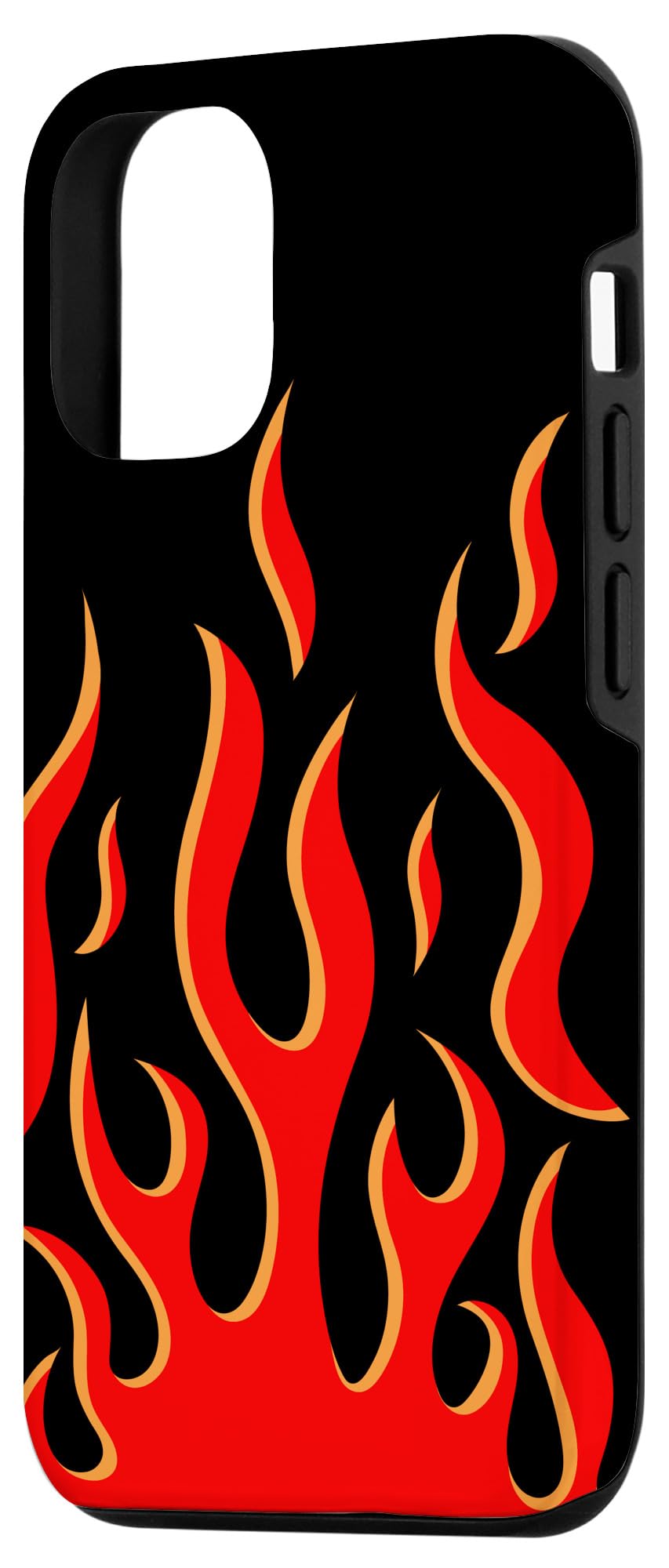 Vibrant Y2K Red Flame Fire Pattern iPhone 12/12 Pro Case - Psychedelic Aesthetic Protective Cover for Daily Use, Parties & Fashion Statements