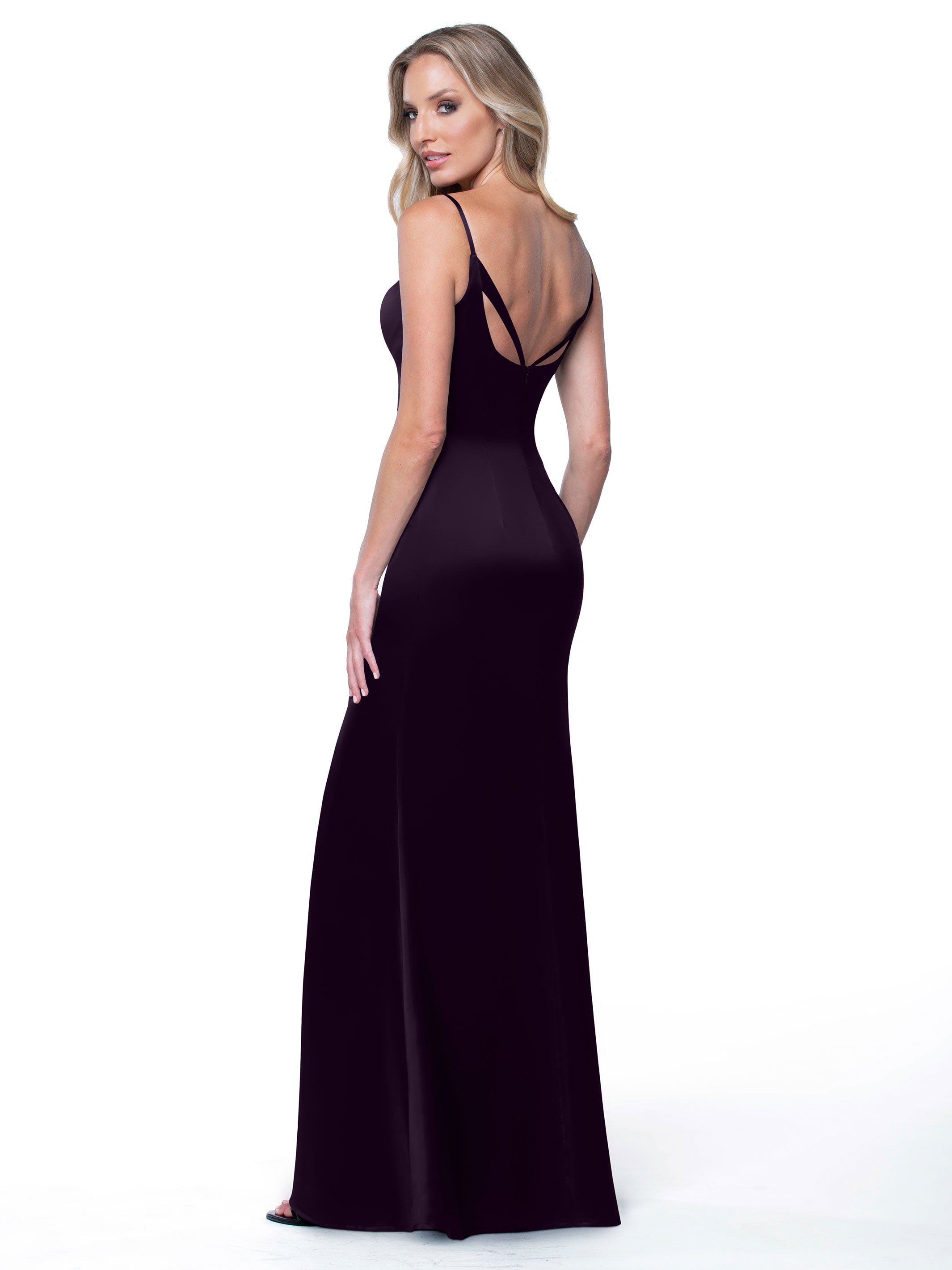Elegant Fit and Flare Satin Bridesmaid Dress with Thigh High Slit - Perfect for Weddings, Prom, and Formal Events