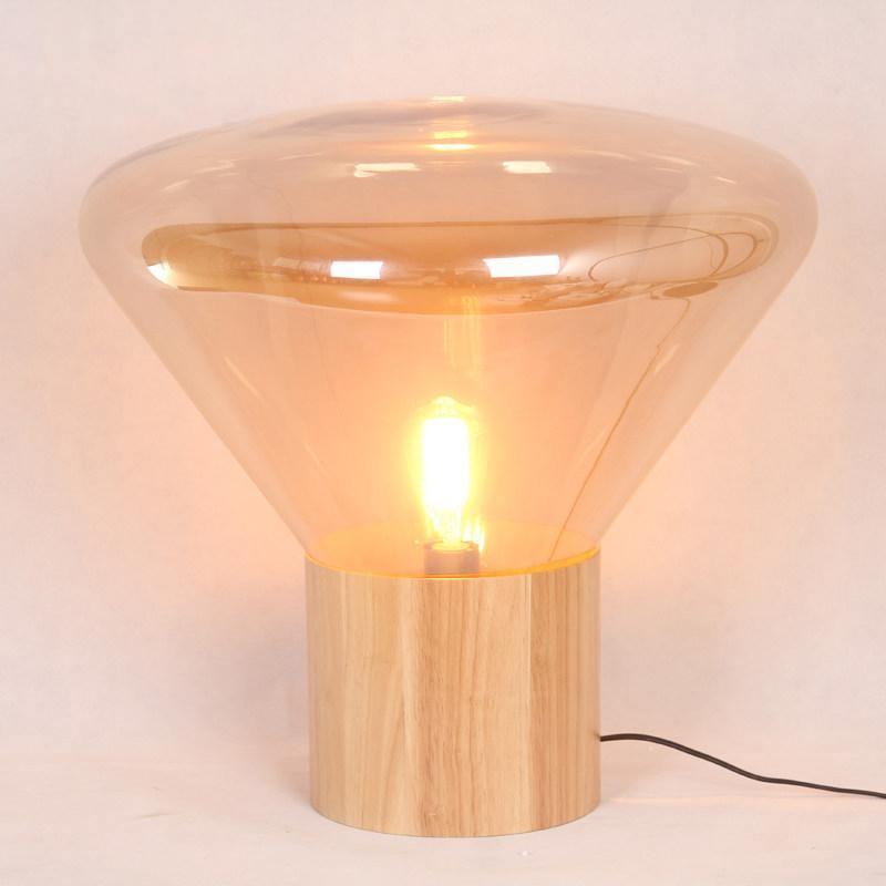 Modern Wood Table Lamp - Stylish Nightstand & Bedside Lighting for Living Room, Bedroom, and Office Decor