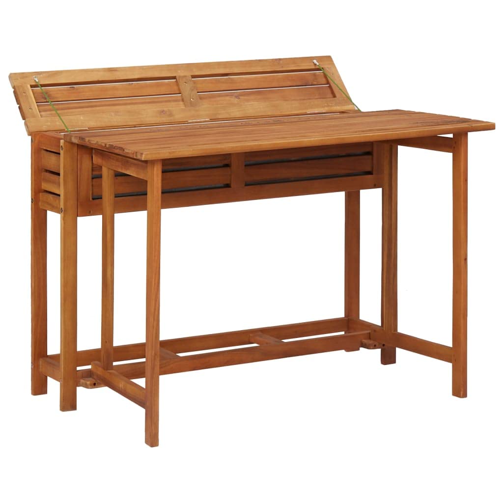 Balcony Planter Table with 2 Bistro Chairs - All-Weather Acacia Wood Outdoor Dining Set for Garden, Patio & Backyard - Perfect for Relaxing, Entertaining & Small Space Dining